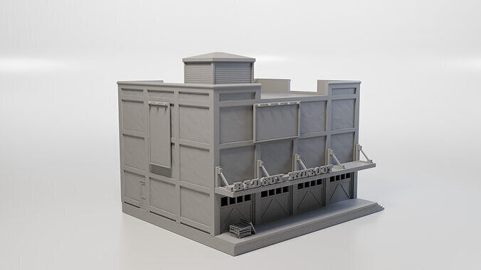 Model Railway - HO Scale Badguy Warehouse - Variations - Detail 3D print model