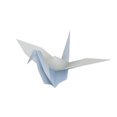 origami crane Low-poly 3D model