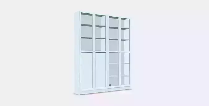 BILLY - OXBERG Bookcase with panel-glass doors 2