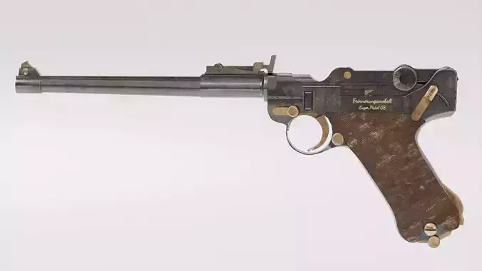 The Luger Pistol Long Barreled 9mm