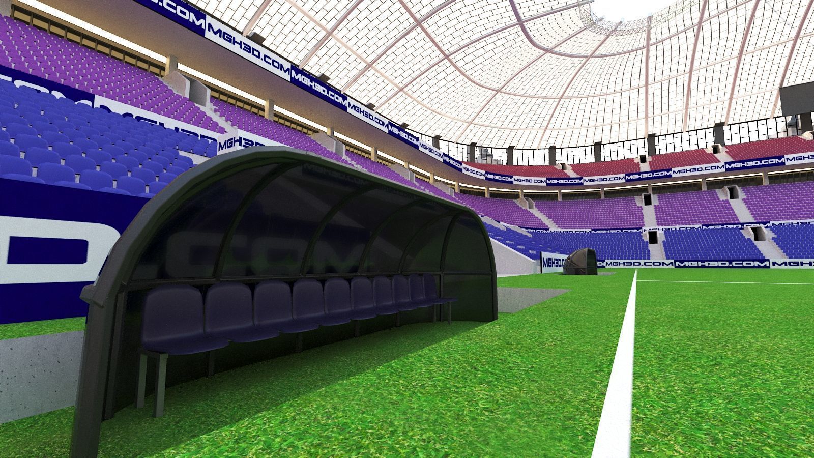 Soccer Stadium Low-poly 3D model_6