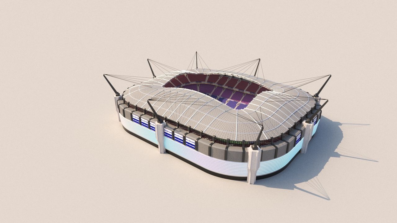 Soccer Stadium Low-poly 3D model_11