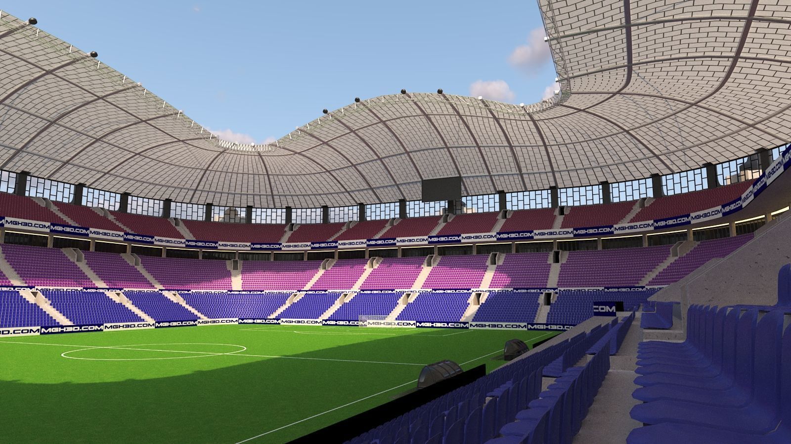 Soccer Stadium Low-poly 3D model_3