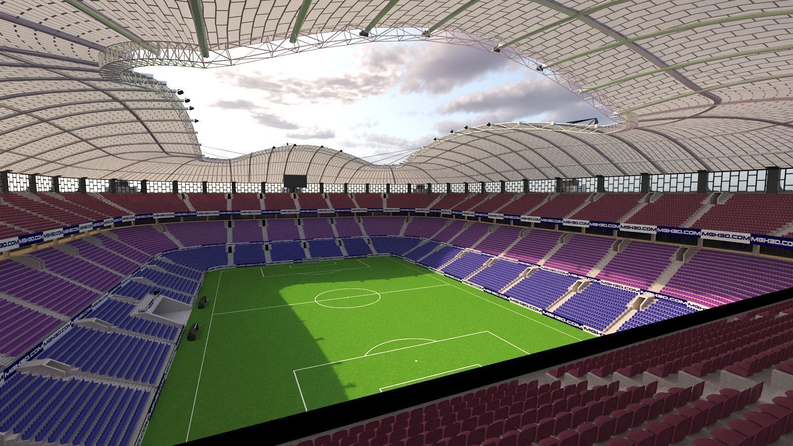 Soccer Stadium Low-poly 3D model_5