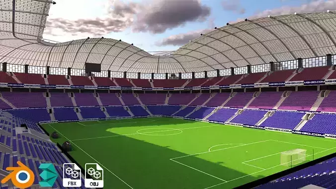 Soccer Stadium Low-poly 3D model