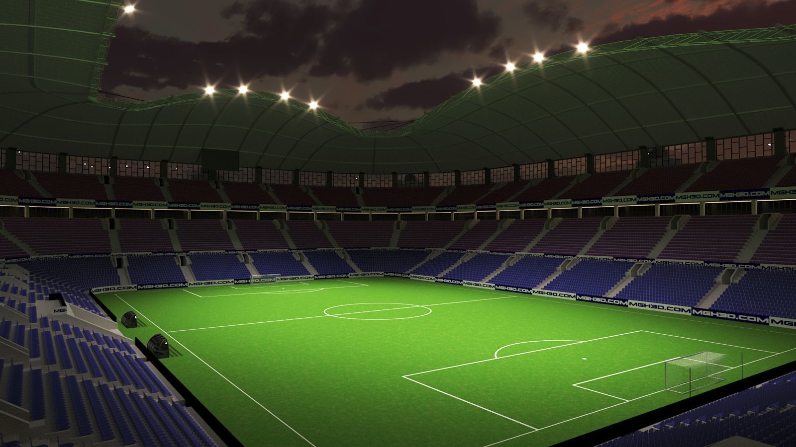 Soccer Stadium Low-poly 3D model_9