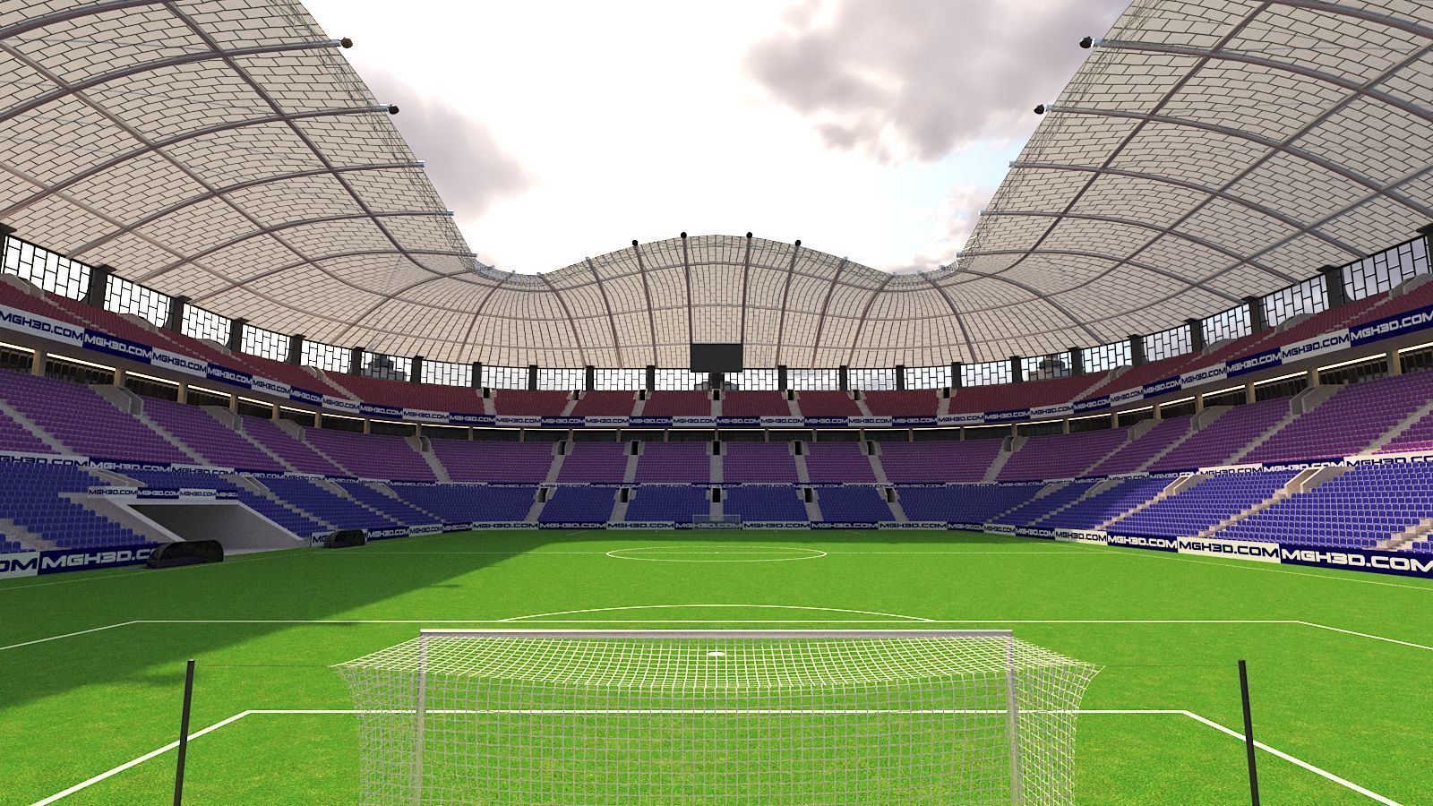 Soccer Stadium Low-poly 3D model_4