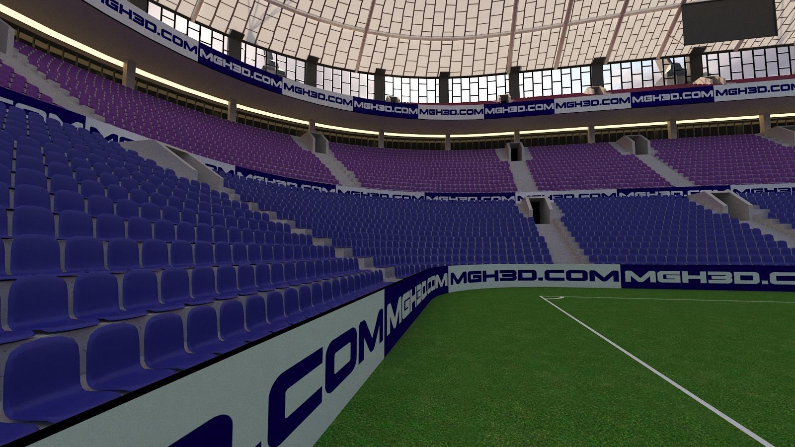 Soccer Stadium Low-poly 3D model_1