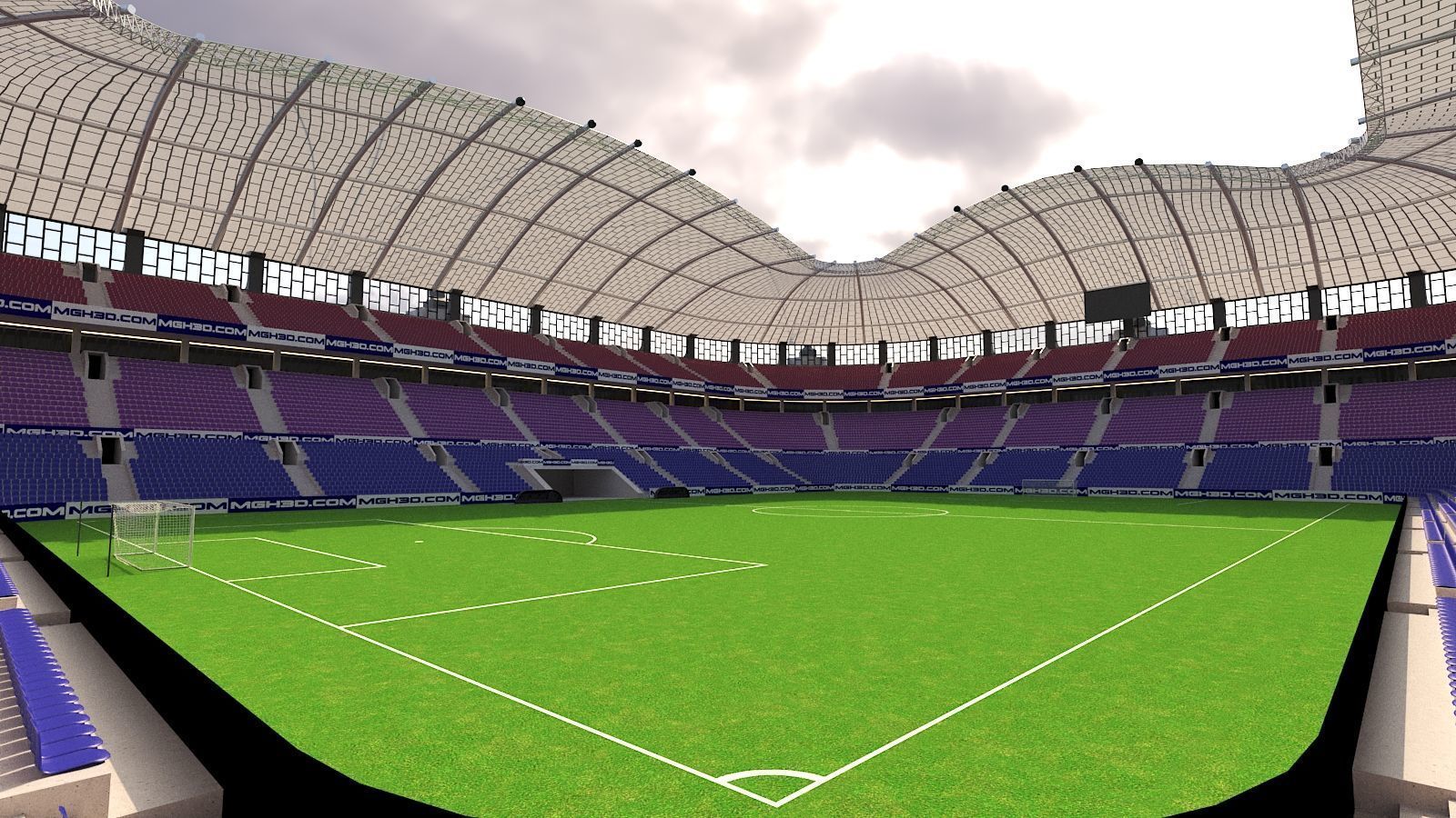 Soccer Stadium Low-poly 3D model_2