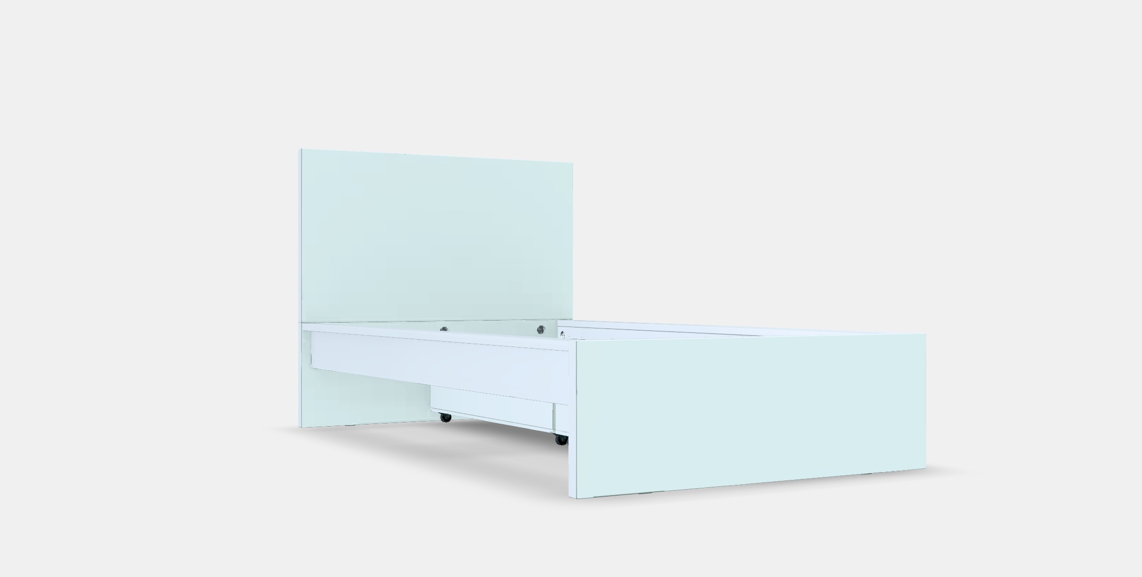 MALM Bed frame high w 2 storage boxes 33 Low-poly 3D model_9