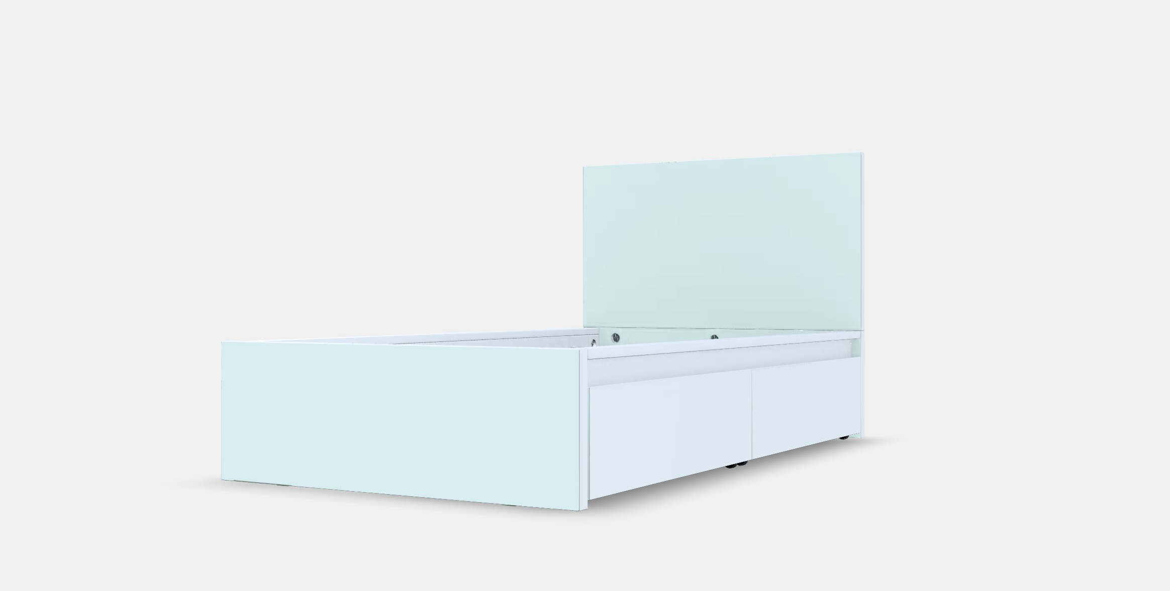 MALM Bed frame high w 2 storage boxes 33 Low-poly 3D model_13