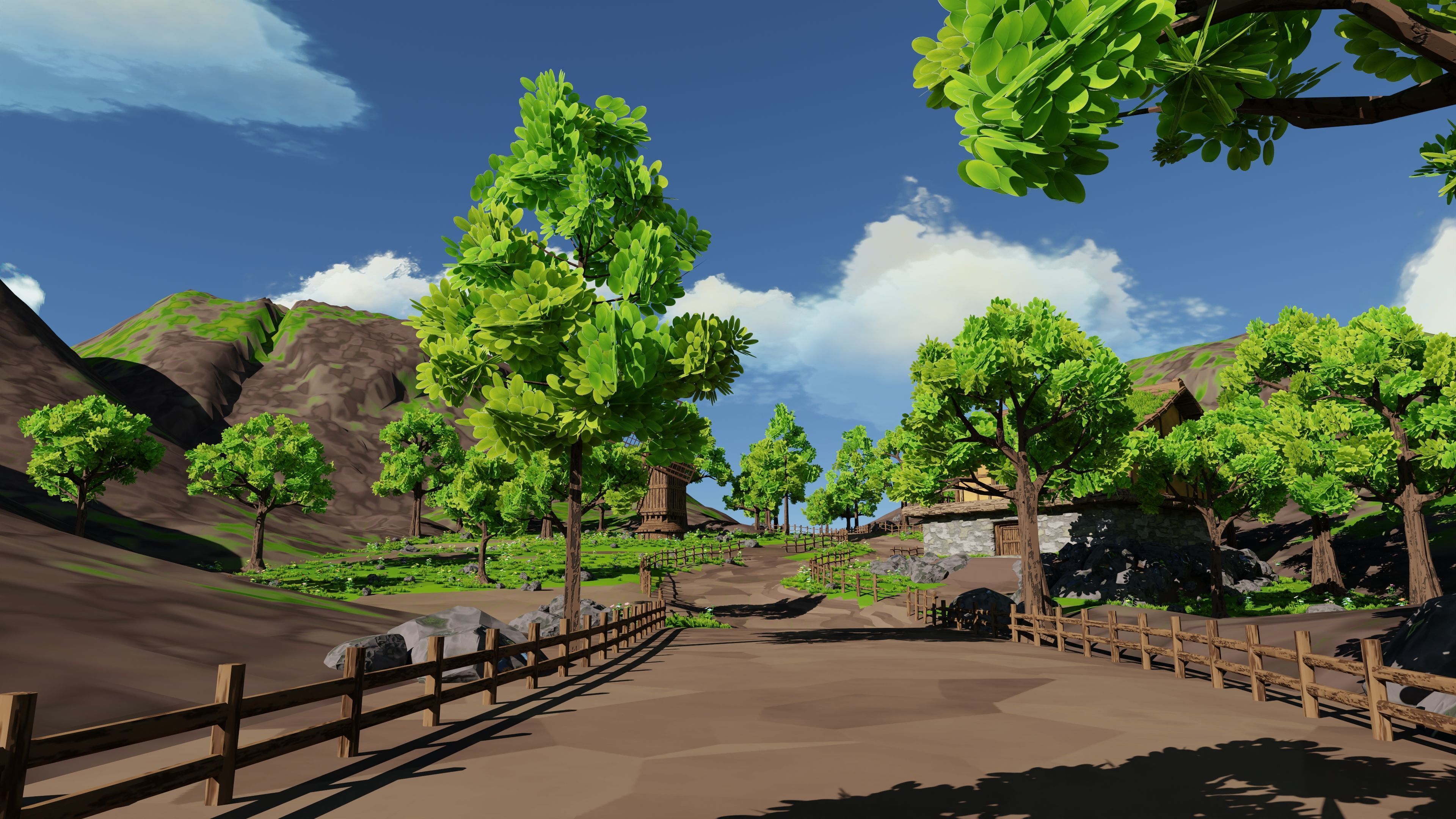 Windmill Pond Scene 3D model_8