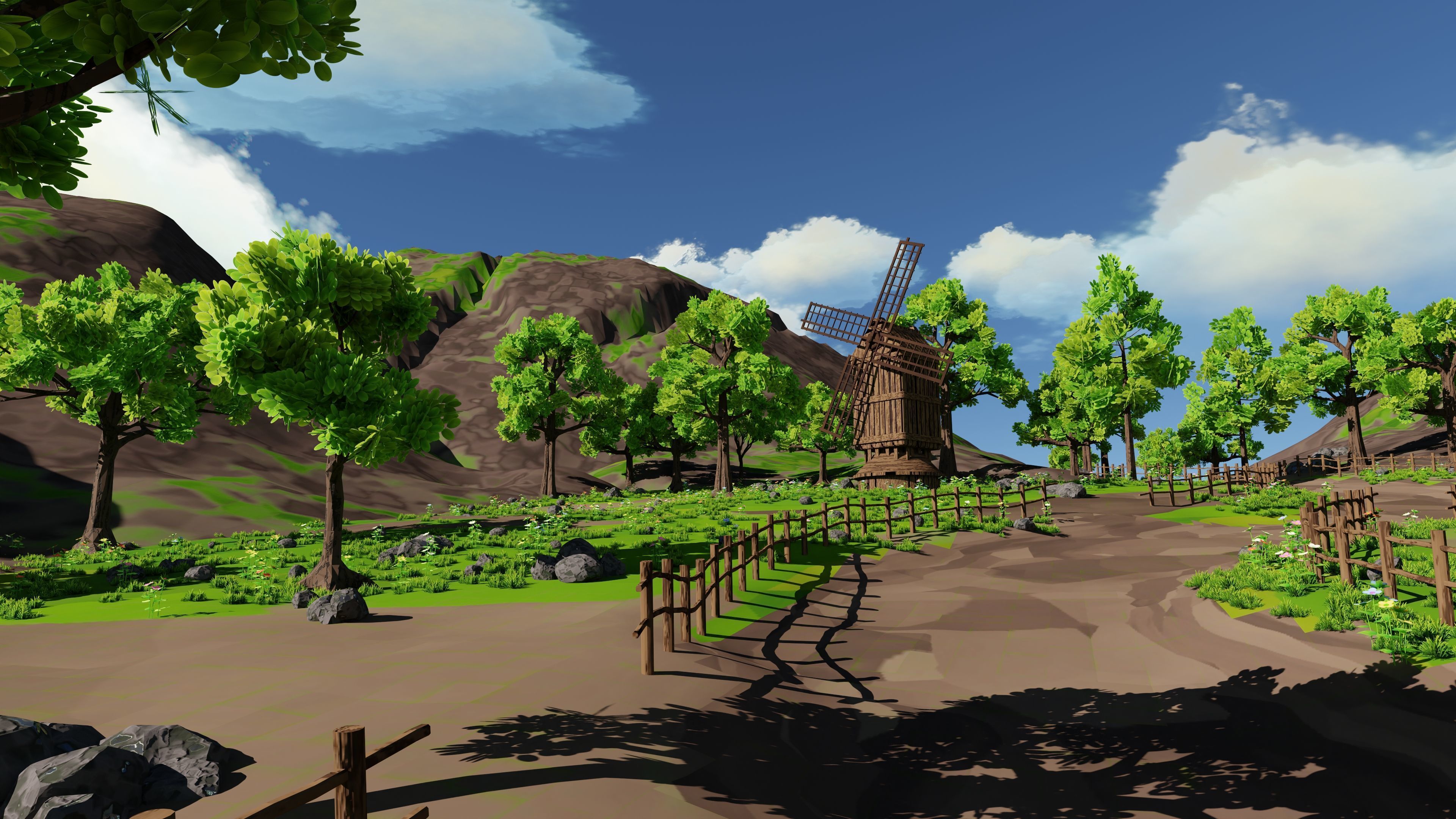 Windmill Pond Scene 3D model_7