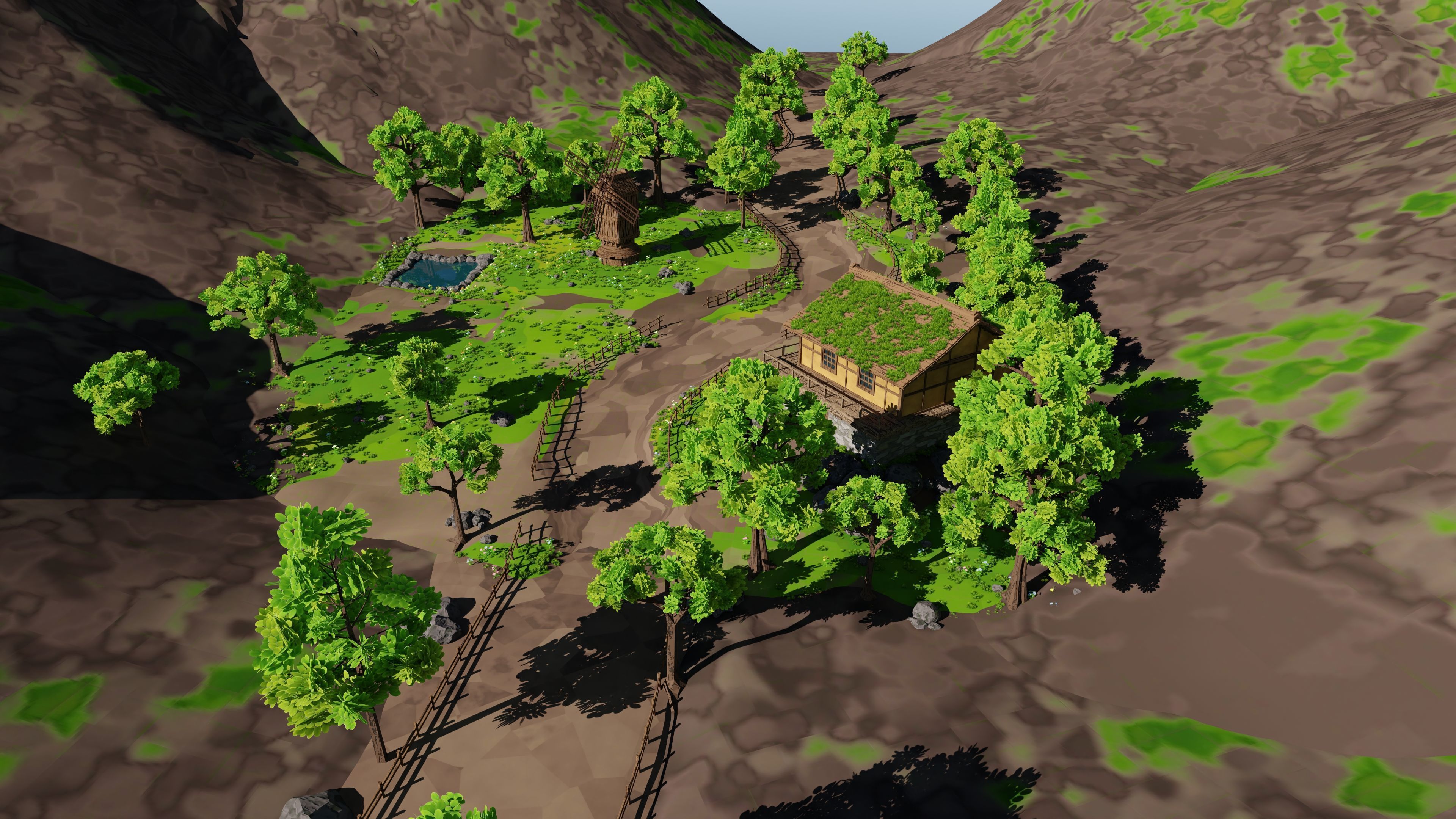 Windmill Pond Scene 3D model_20