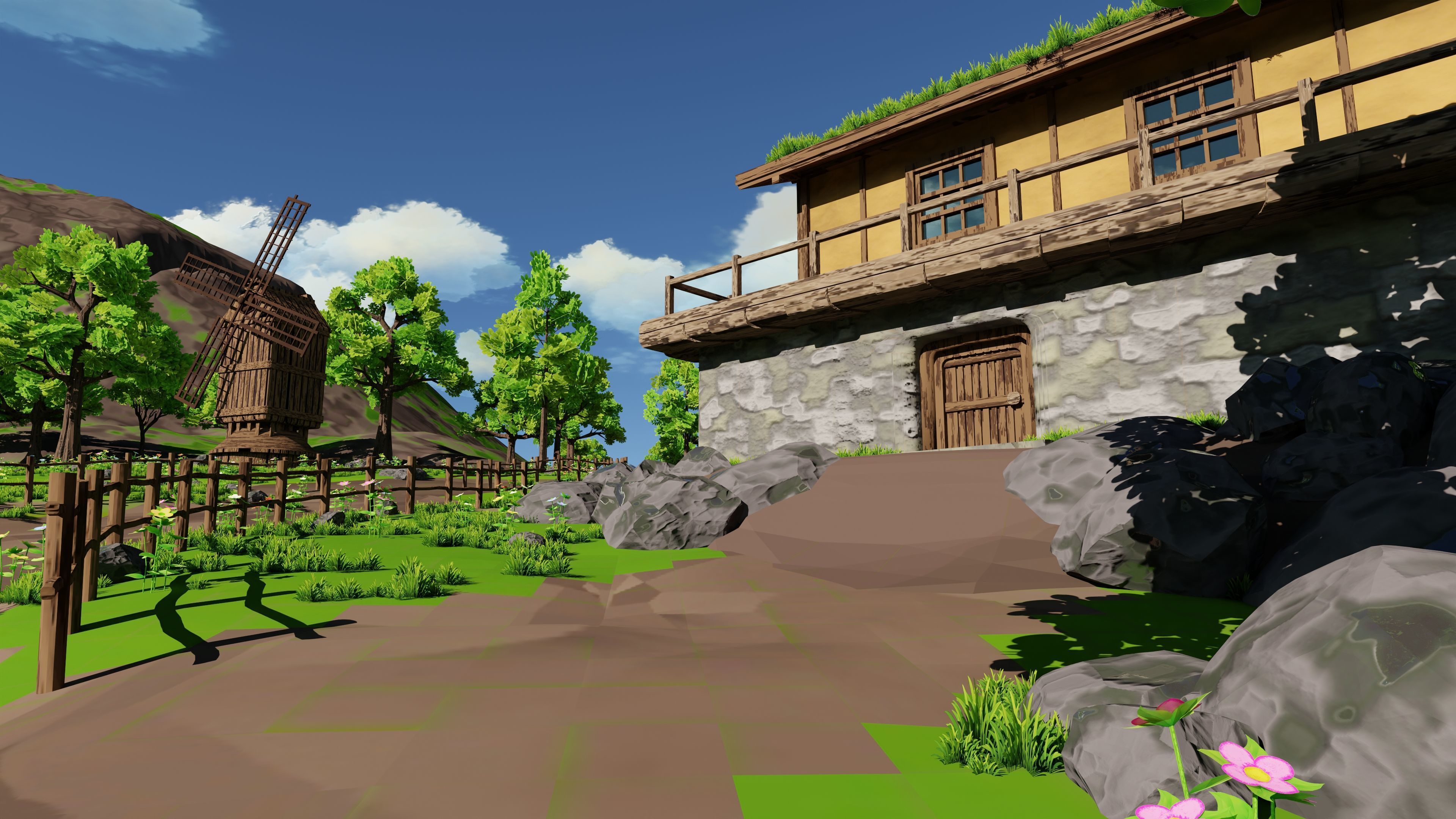 Windmill Pond Scene 3D model_23