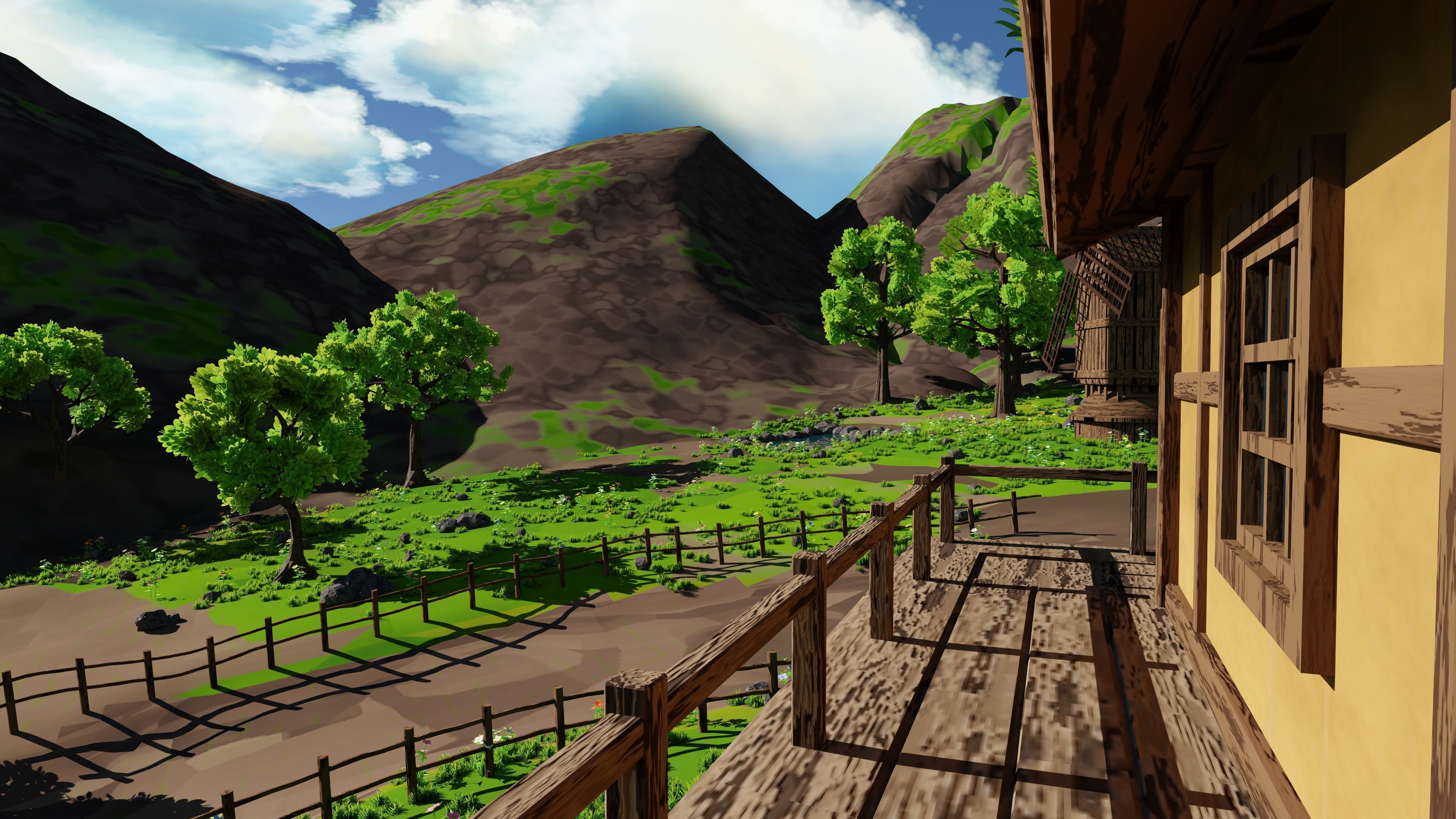 Windmill Pond Scene 3D model_22