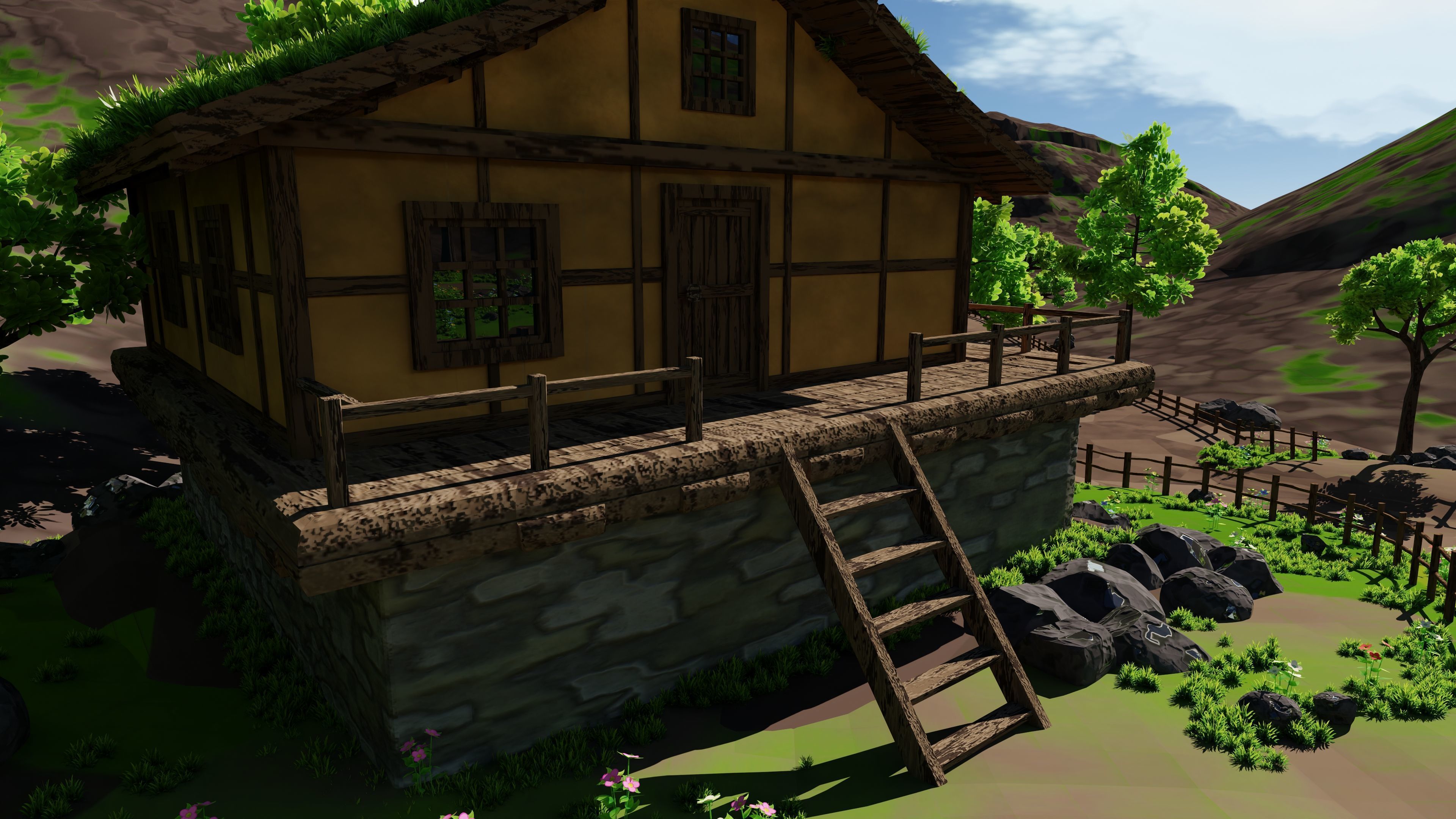 Windmill Pond Scene 3D model_26