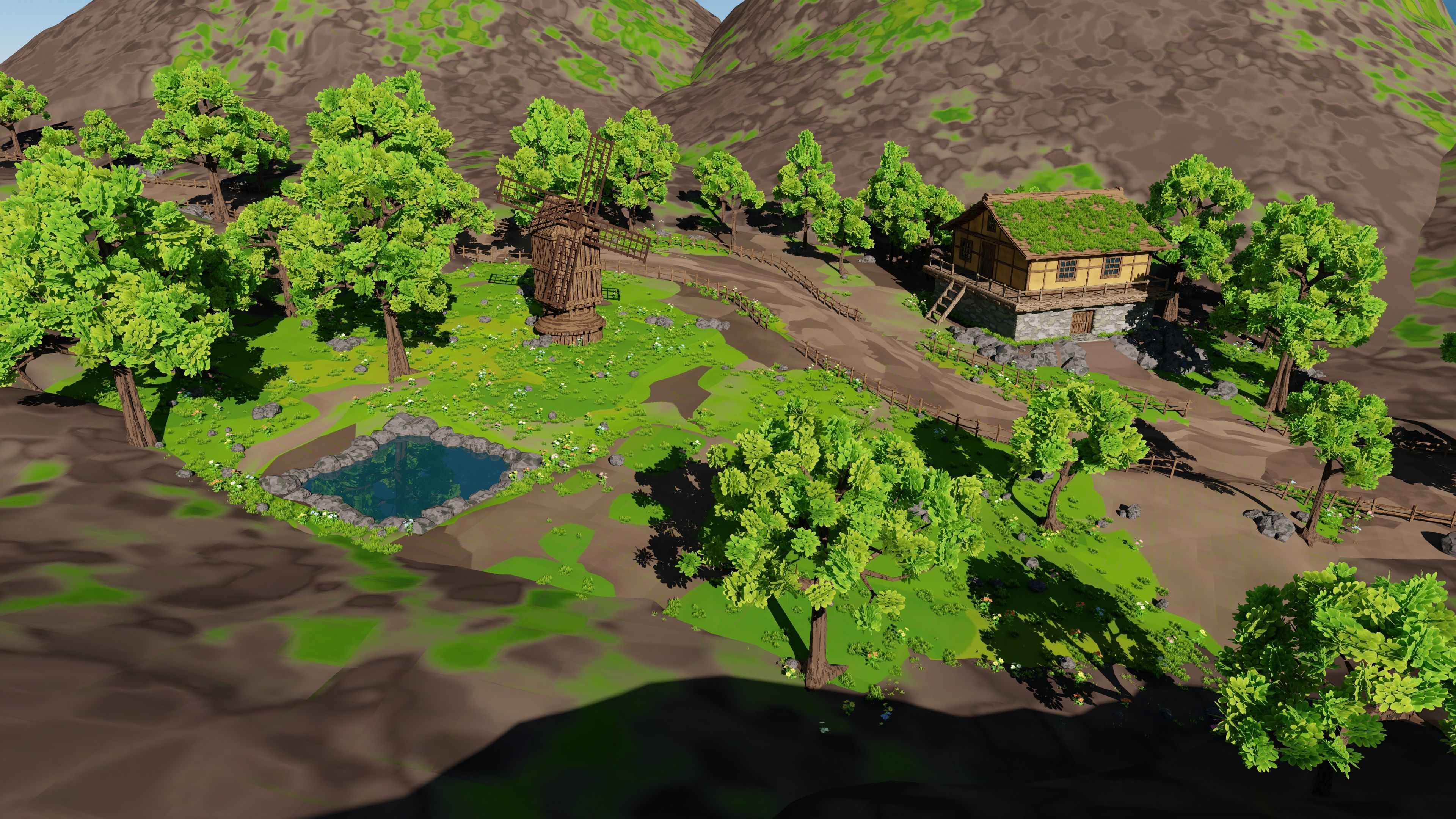 Windmill Pond Scene 3D model_19