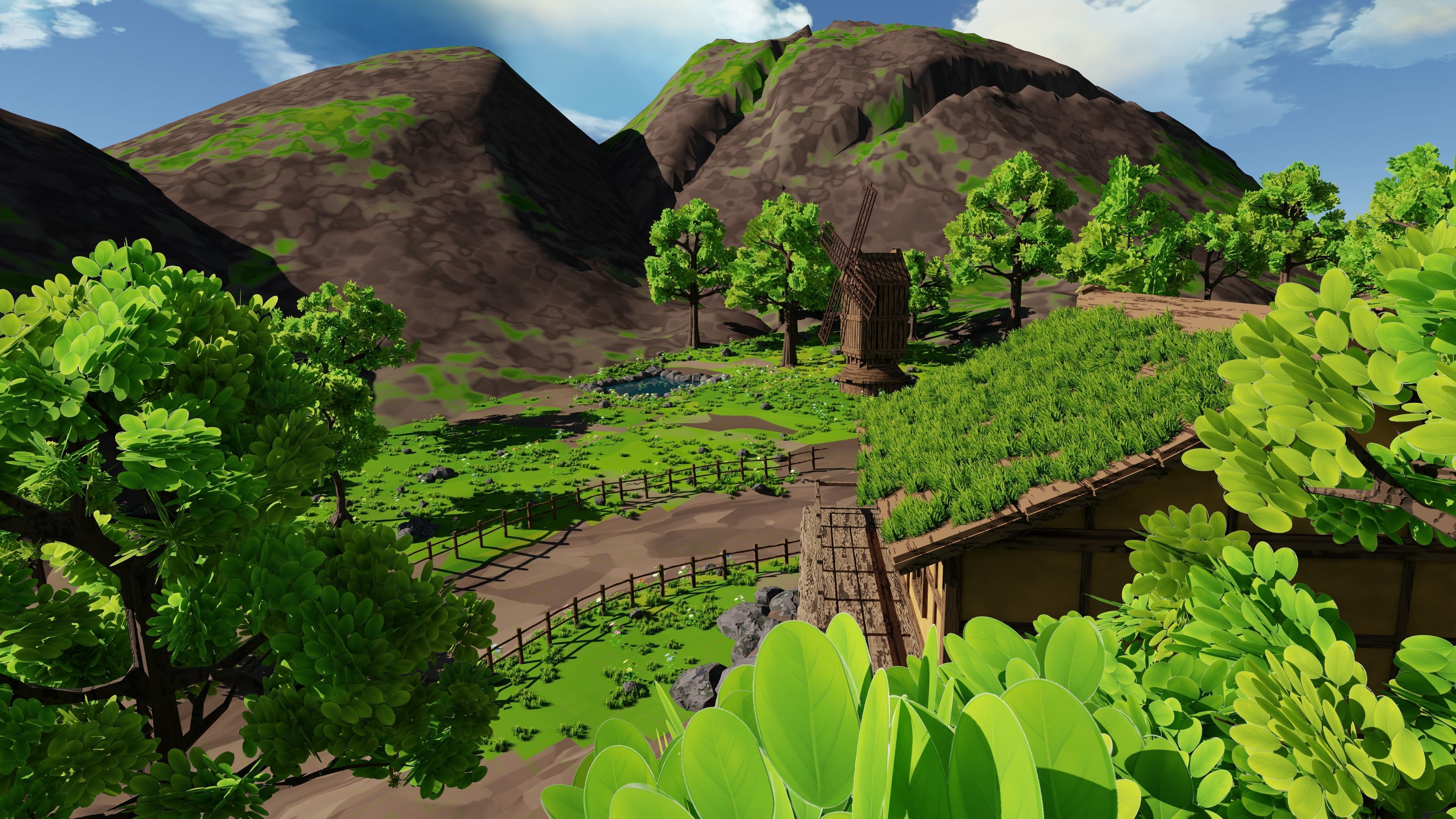 Windmill Pond Scene 3D model_27