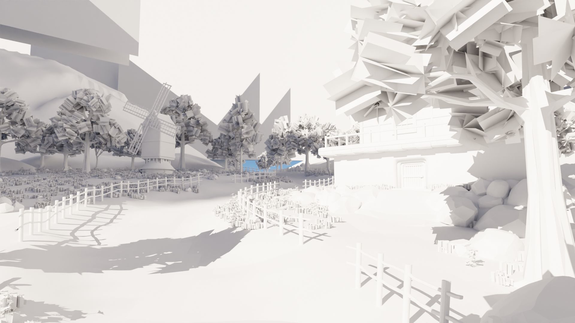 Windmill Pond Scene 3D model_33