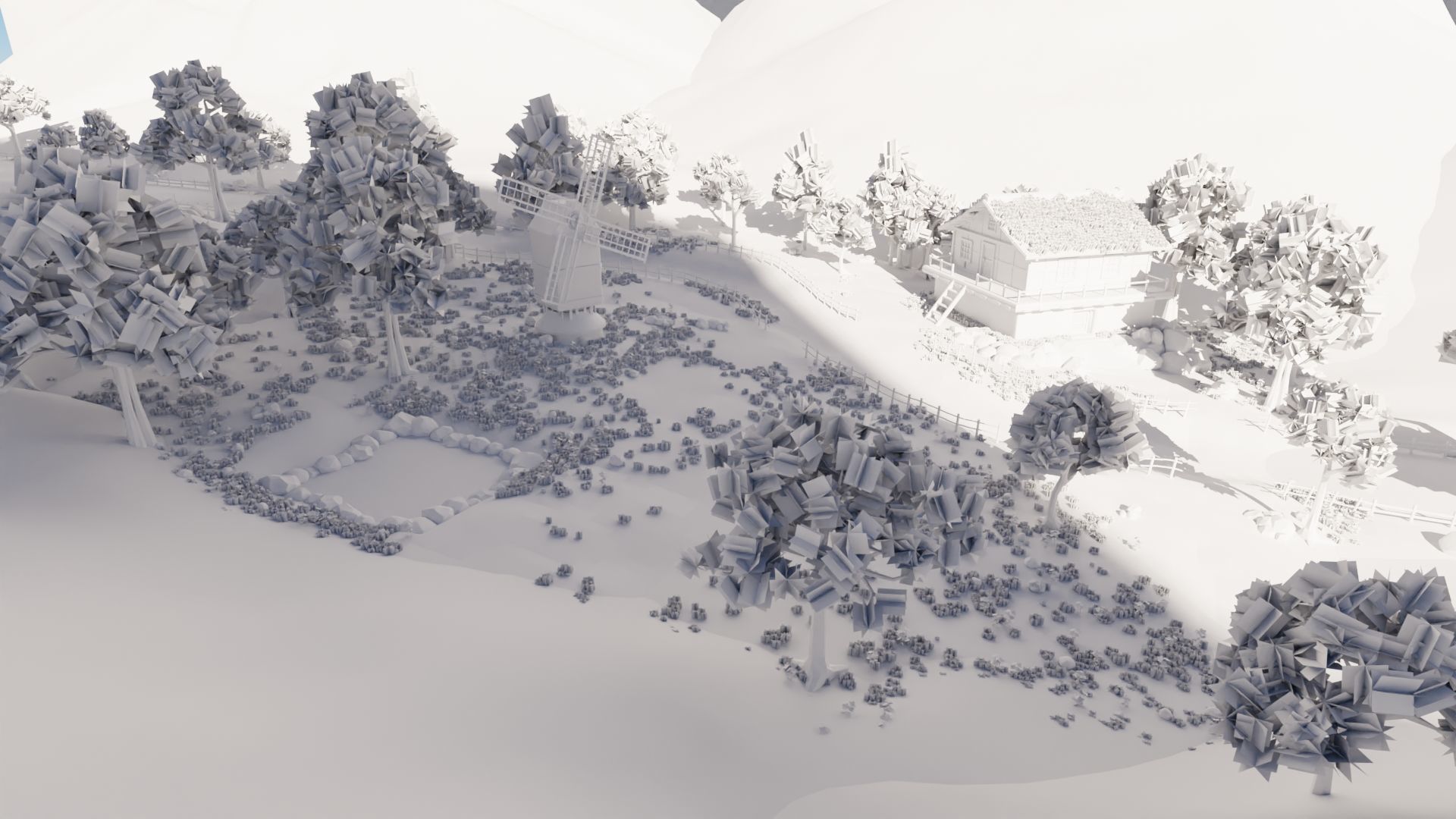 Windmill Pond Scene 3D model_34