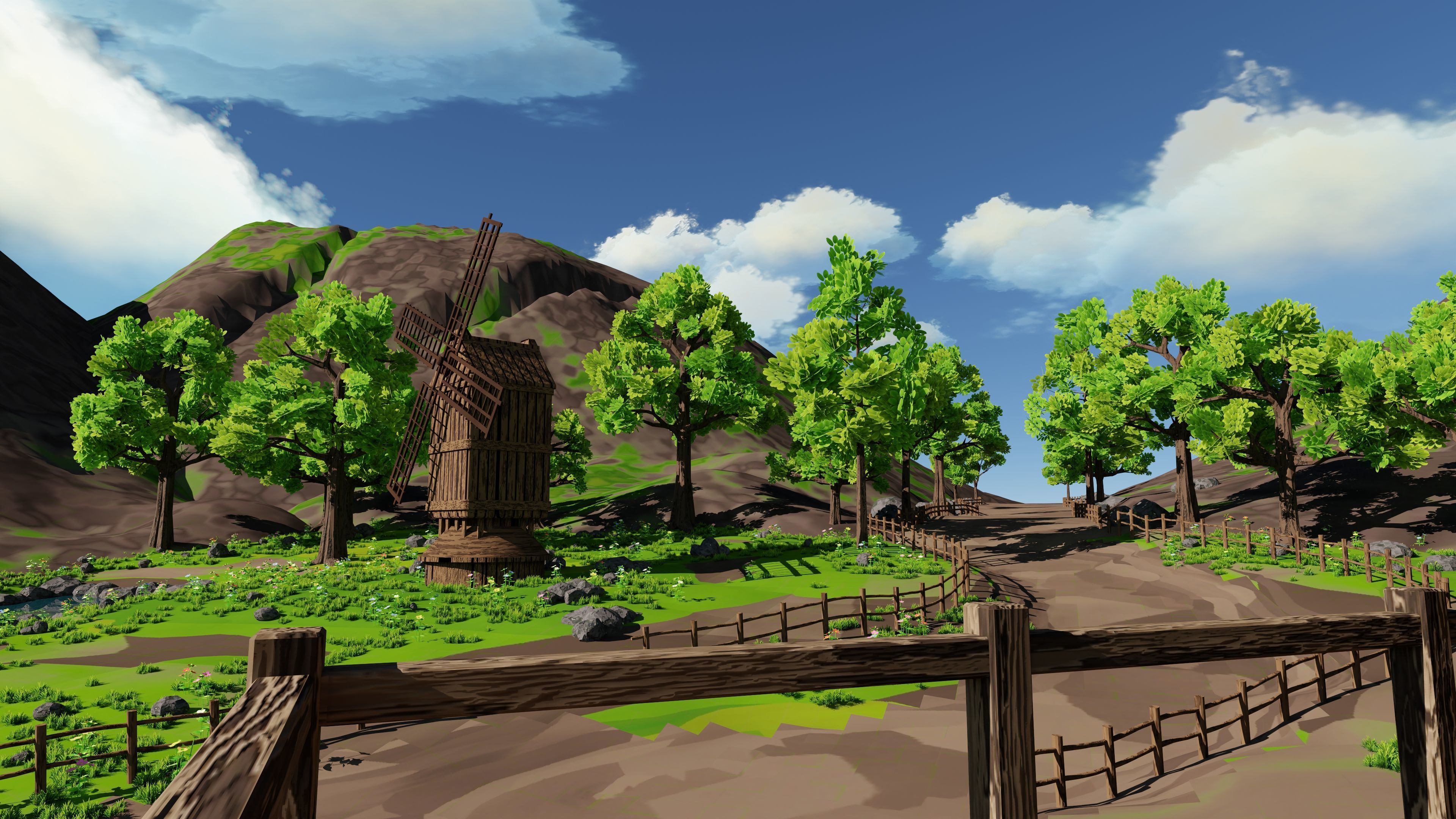 Windmill Pond Scene 3D model_25