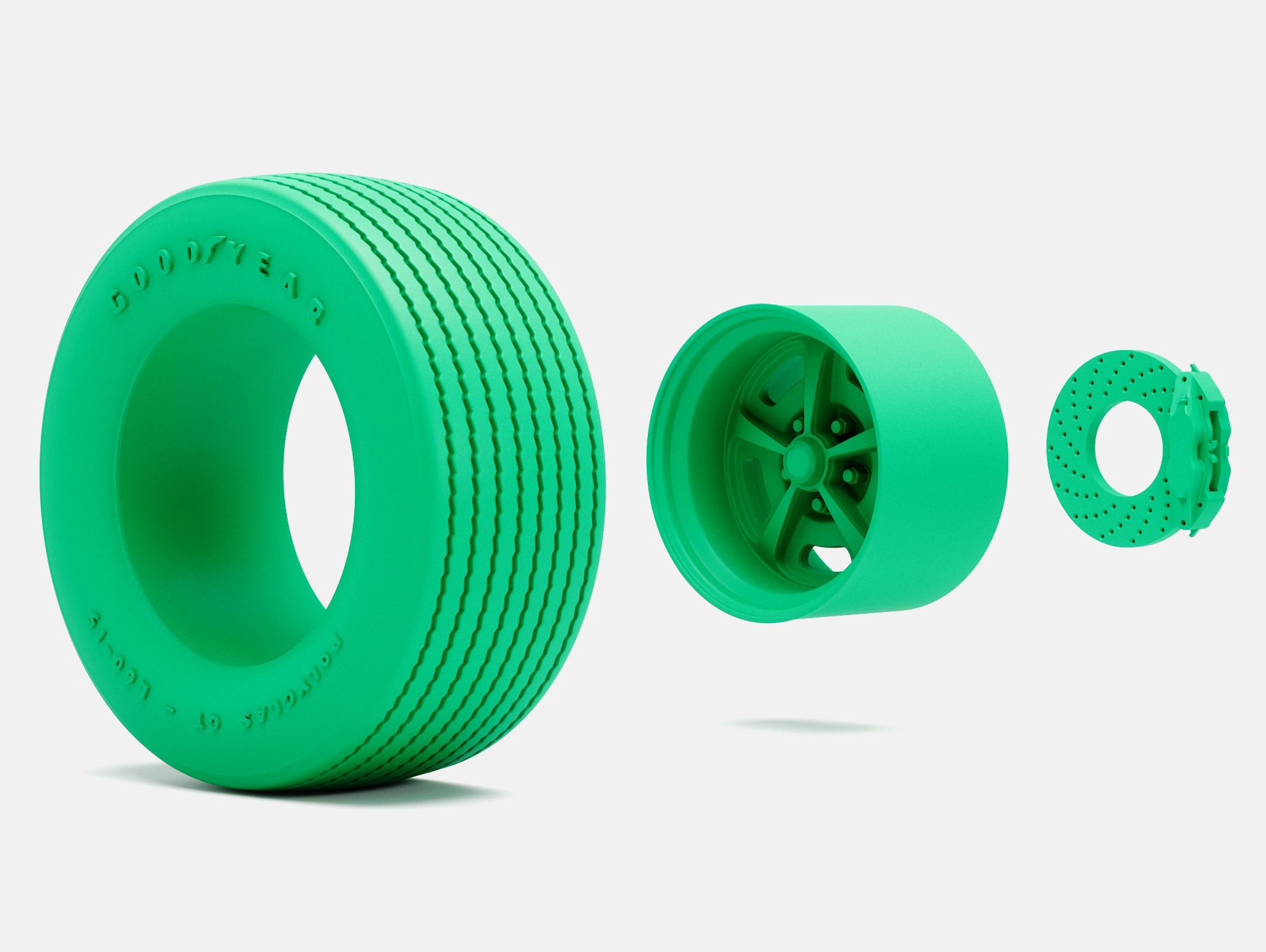 15x10 Magnum 500 Wheel Goodyear Polyglas L60-15 Tire 3D print model_4