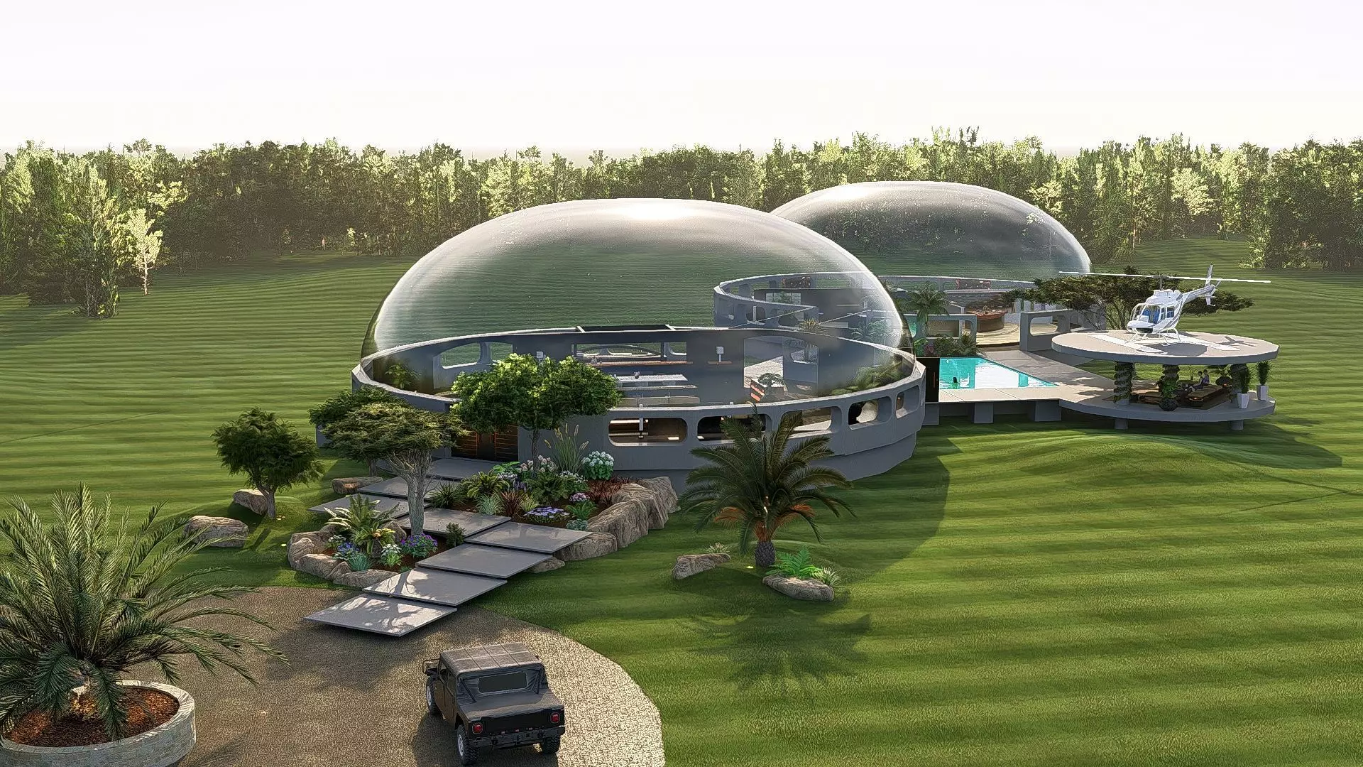 Futuristic Dome House 3D model