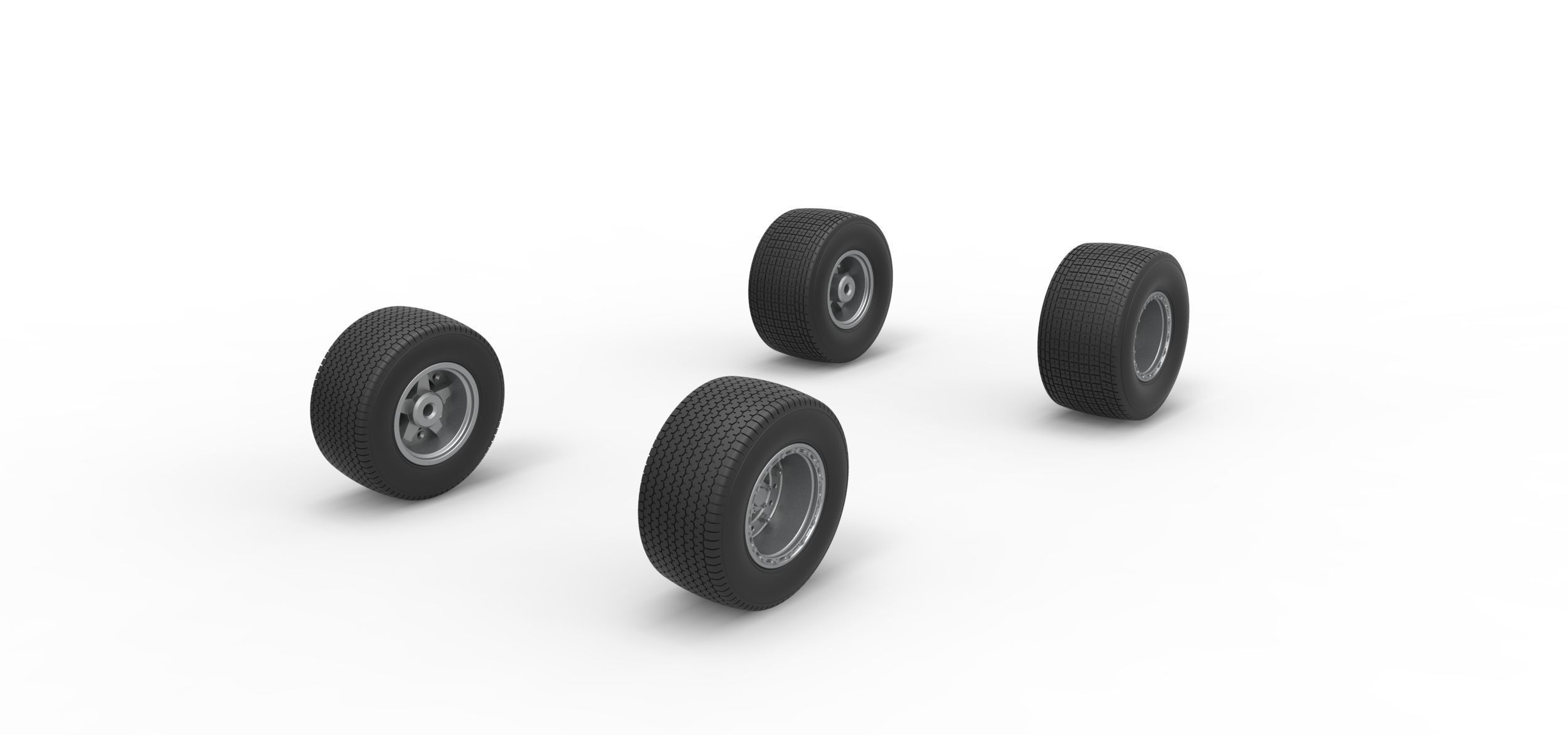 Wheel set of Australian Super Sedan Scale 1 to 25 3D print model_1