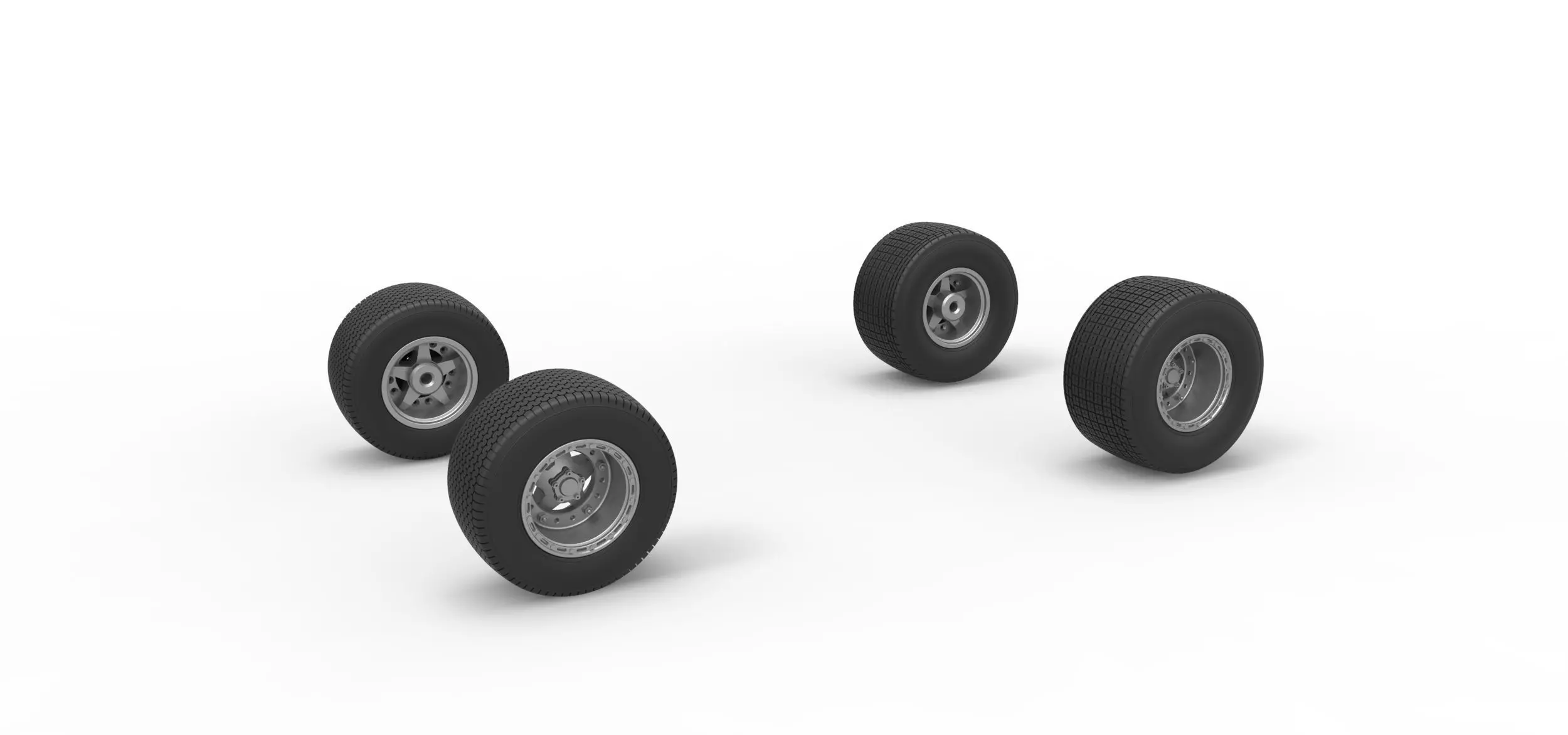 Wheel set of Australian Super Sedan Scale 1 to 25 3D print model_0