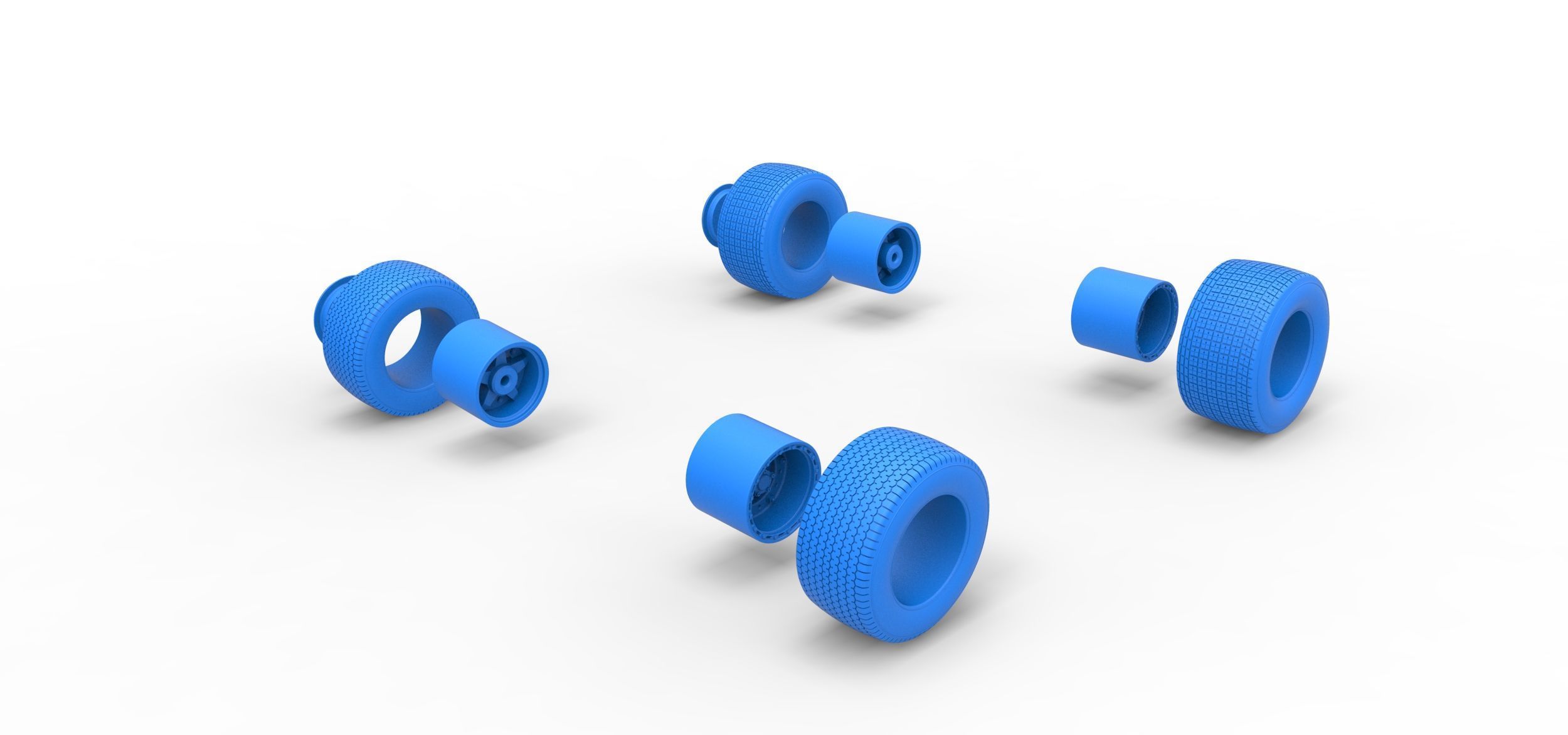 Wheel set of Australian Super Sedan Scale 1 to 25 3D print model_11