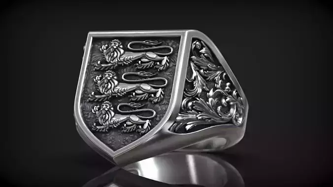 Heraldic Lions England Coat of Arms State Symbol Signet