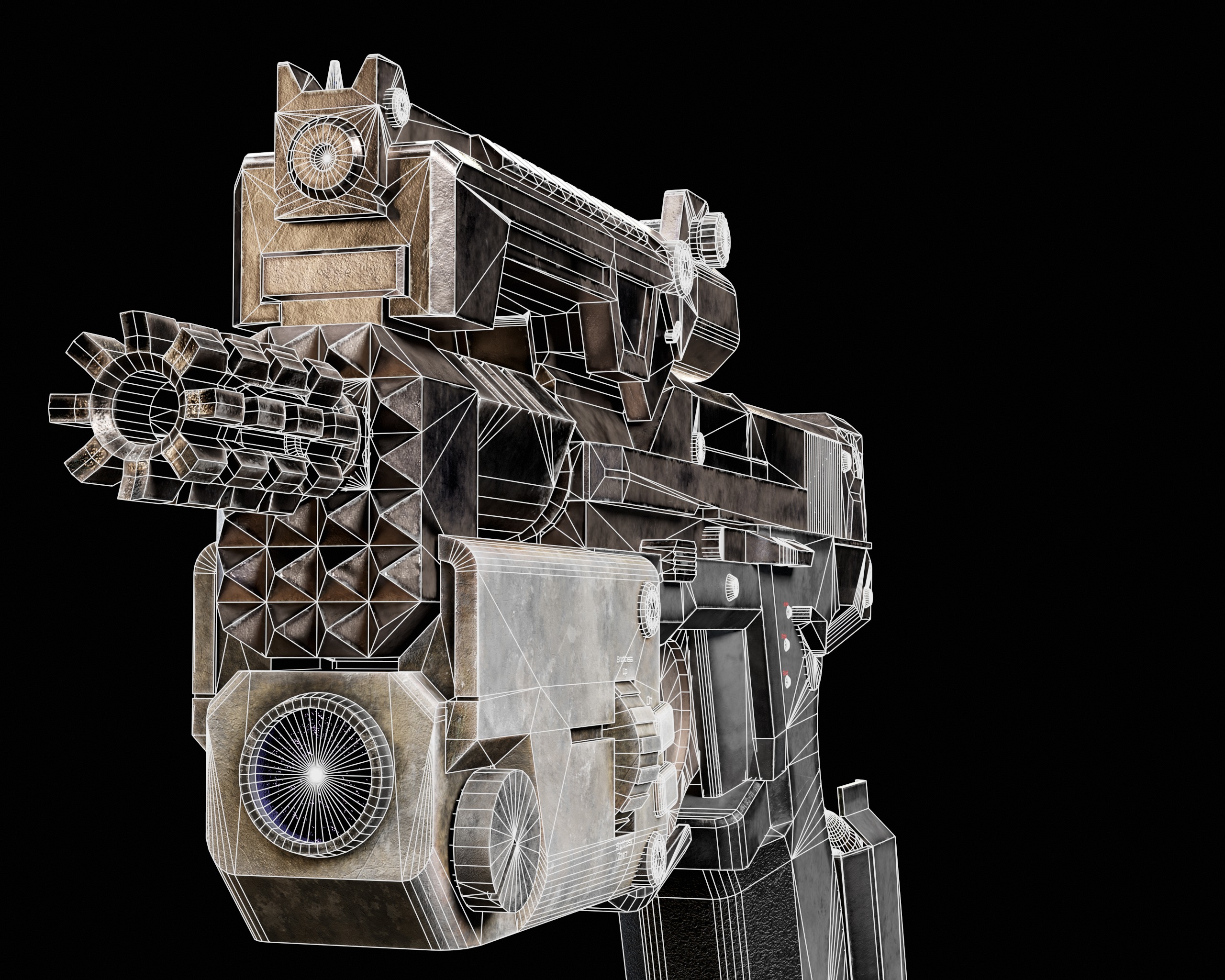 Sci-Fi Burst Handgun Low-poly 3D model_21