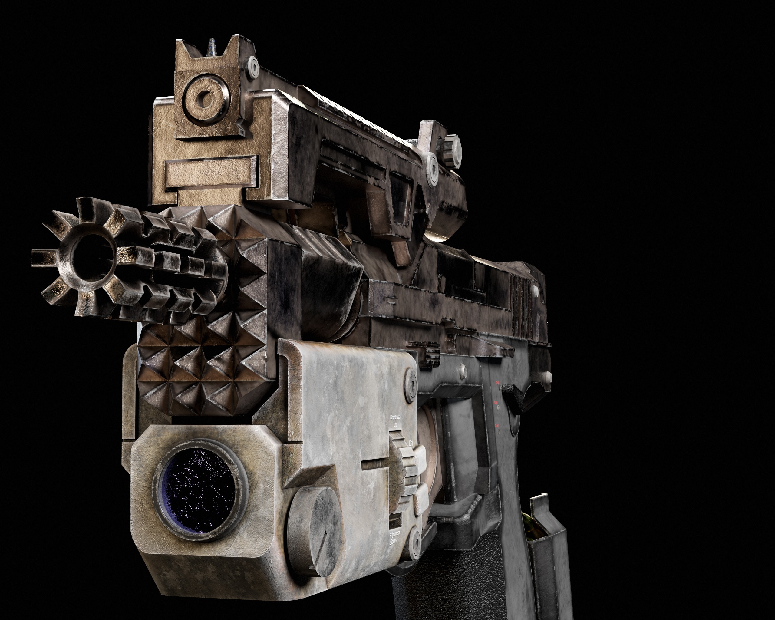 Sci-Fi Burst Handgun Low-poly 3D model_20