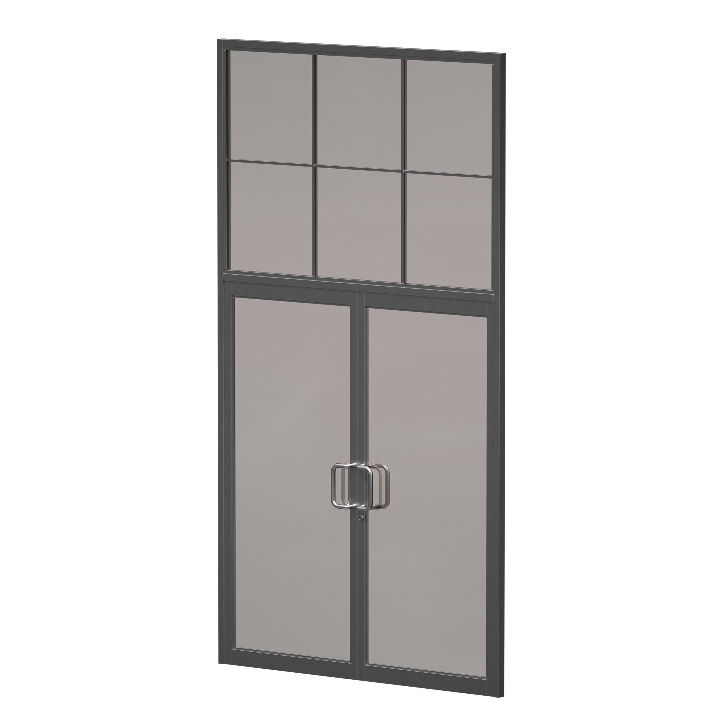 Aluminum entrance group door and window 3D model_7