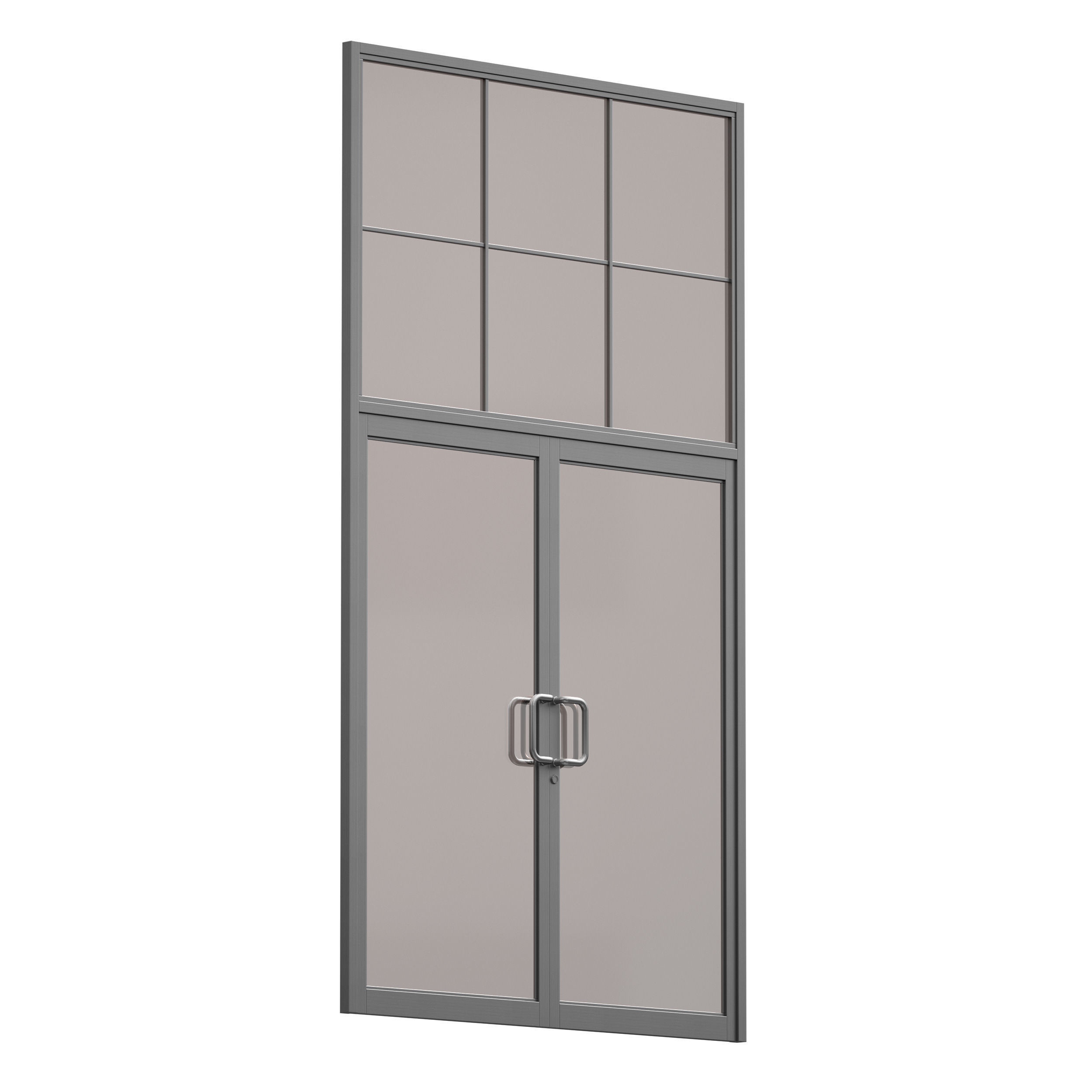 Aluminum entrance group door and window 3D model_1