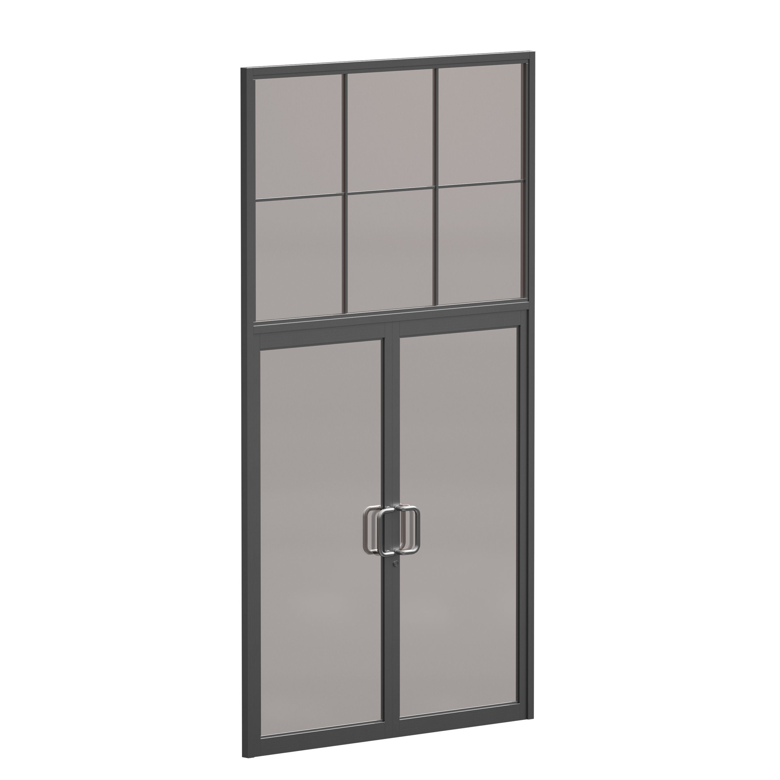 Aluminum entrance group door and window 3D model_4