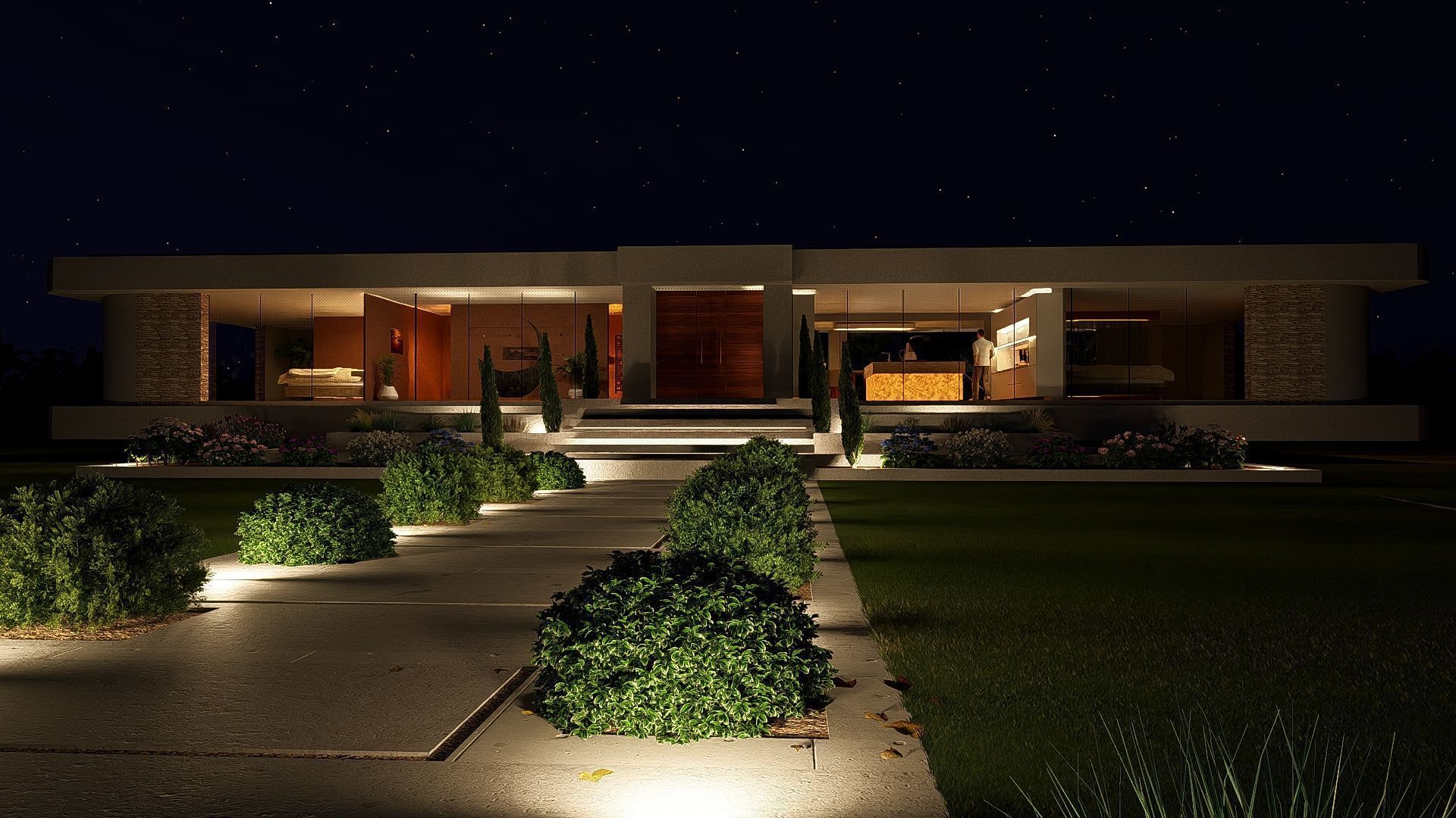 Modern Minimalist Villa 3D model_9
