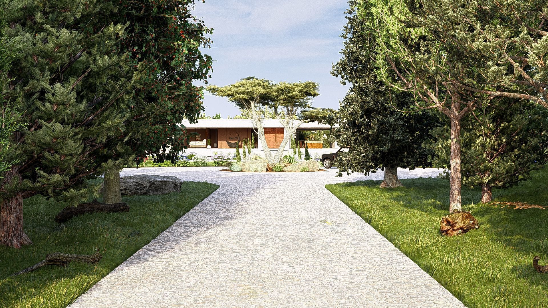 Modern Minimalist Villa 3D model_5