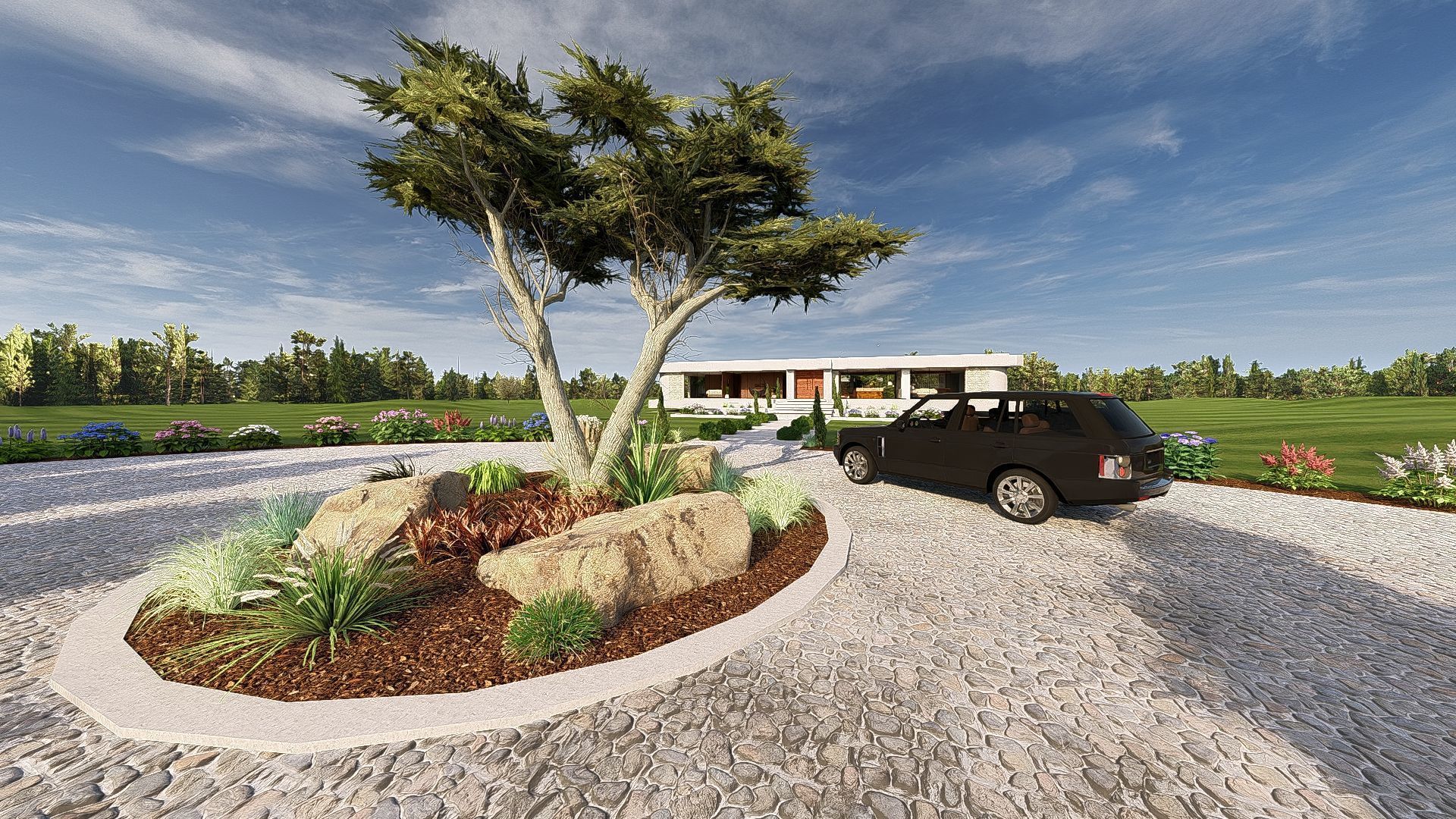 Modern Minimalist Villa 3D model_7