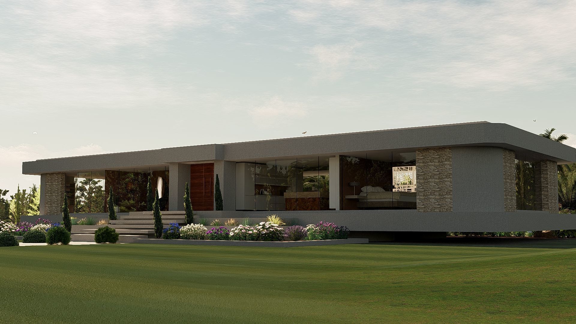 Modern Minimalist Villa 3D model_0