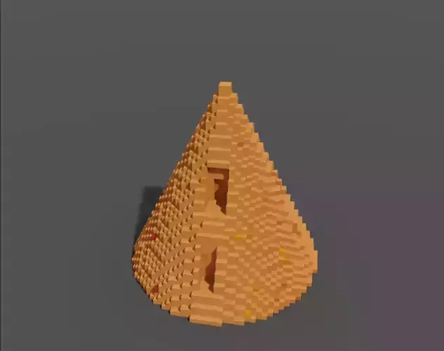Voxel Conical Pyramid 3D model