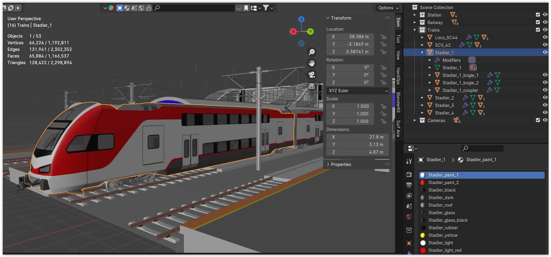 Station with american trains II 3D model_14