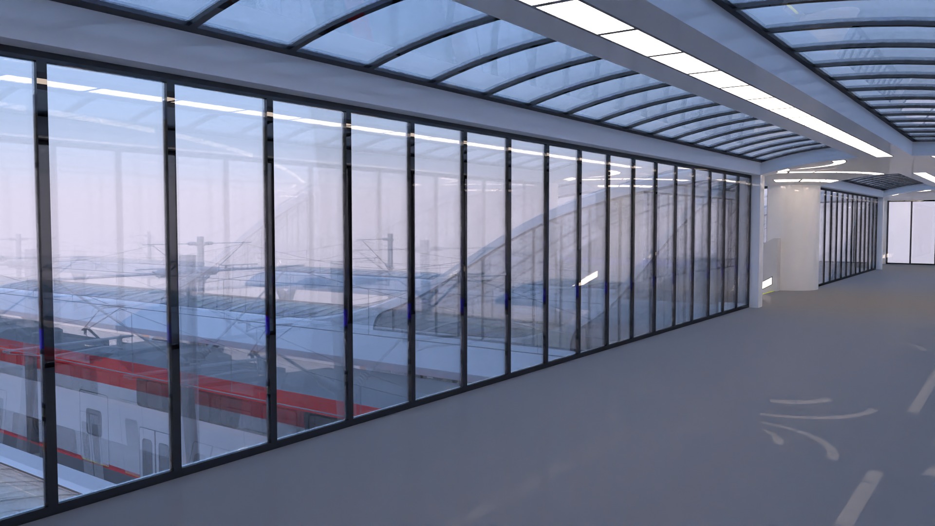 Station with american trains II 3D model_10