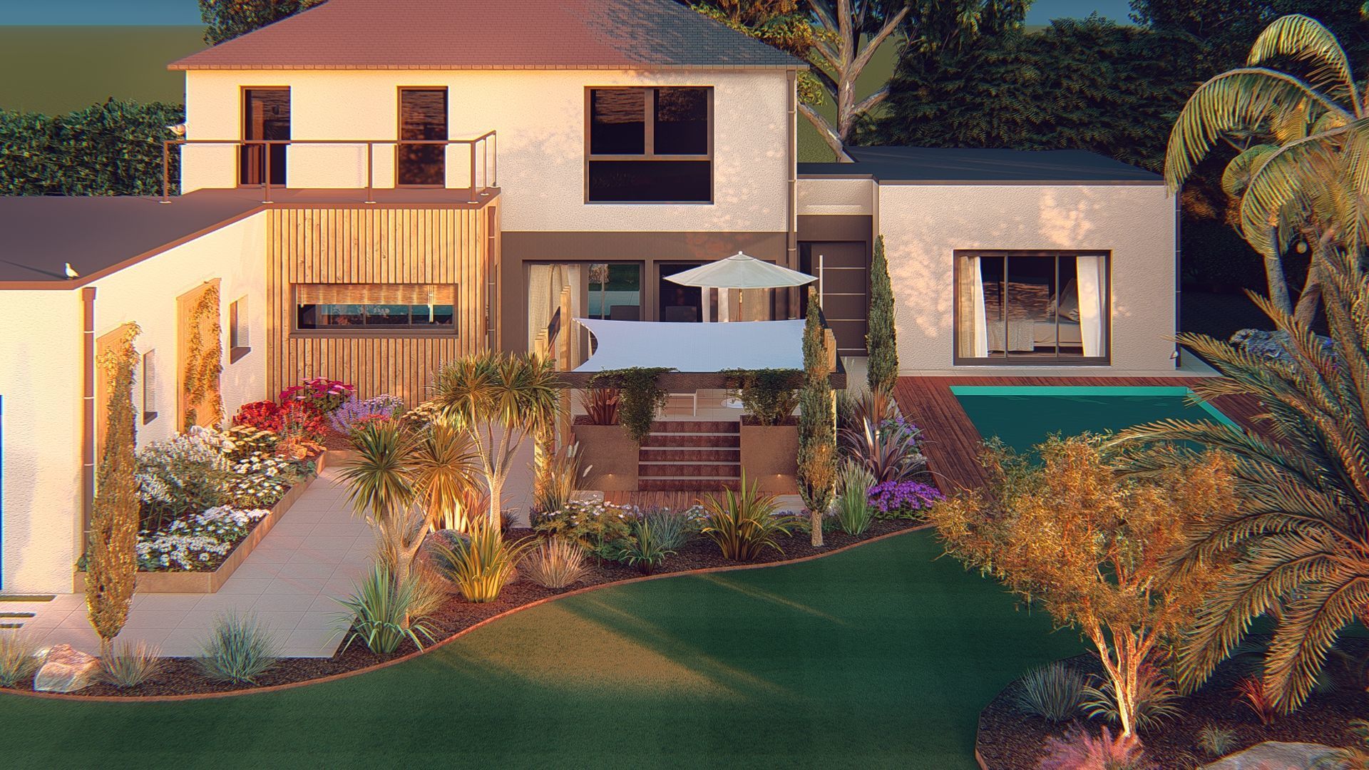 Modern Minimalist Villa 3D model_1