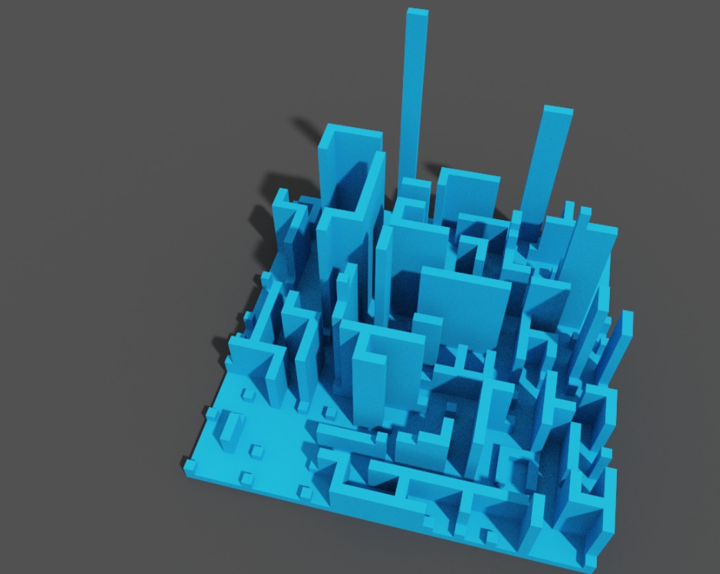 Tiny Voxel City Low-poly 3D model_3
