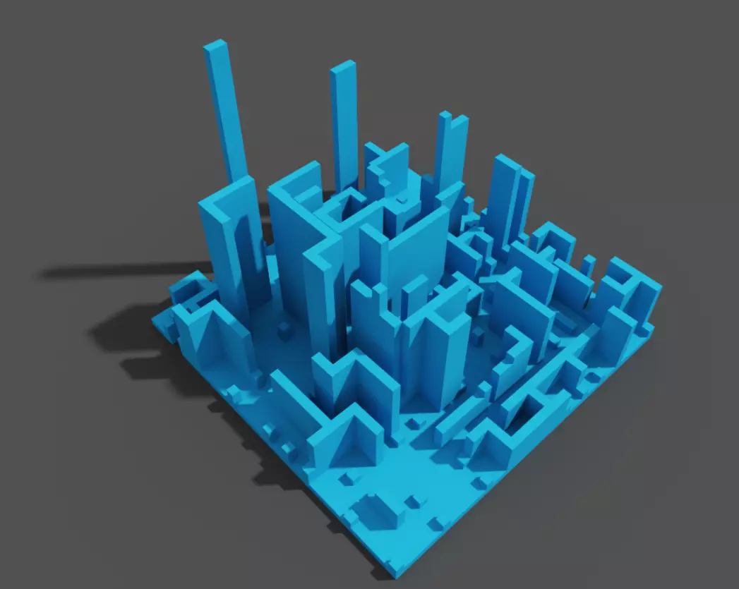 Tiny Voxel City Low-poly 3D model_0