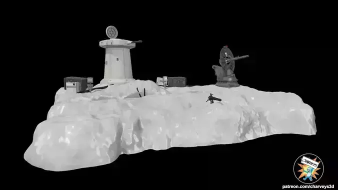 Star Wars Hoth Battle Trench Diorama for action figures 3D print model
