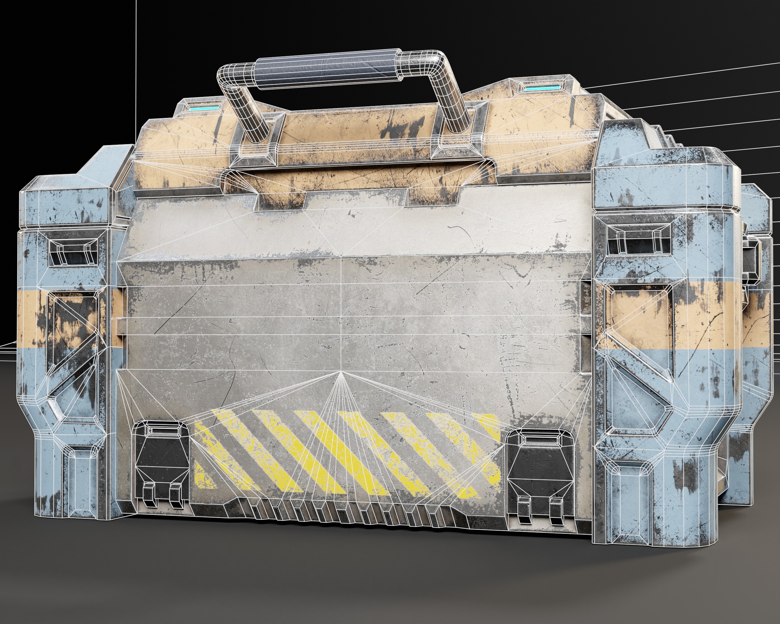 Sci-Fi Bulky Crate Low-poly 3D model_17