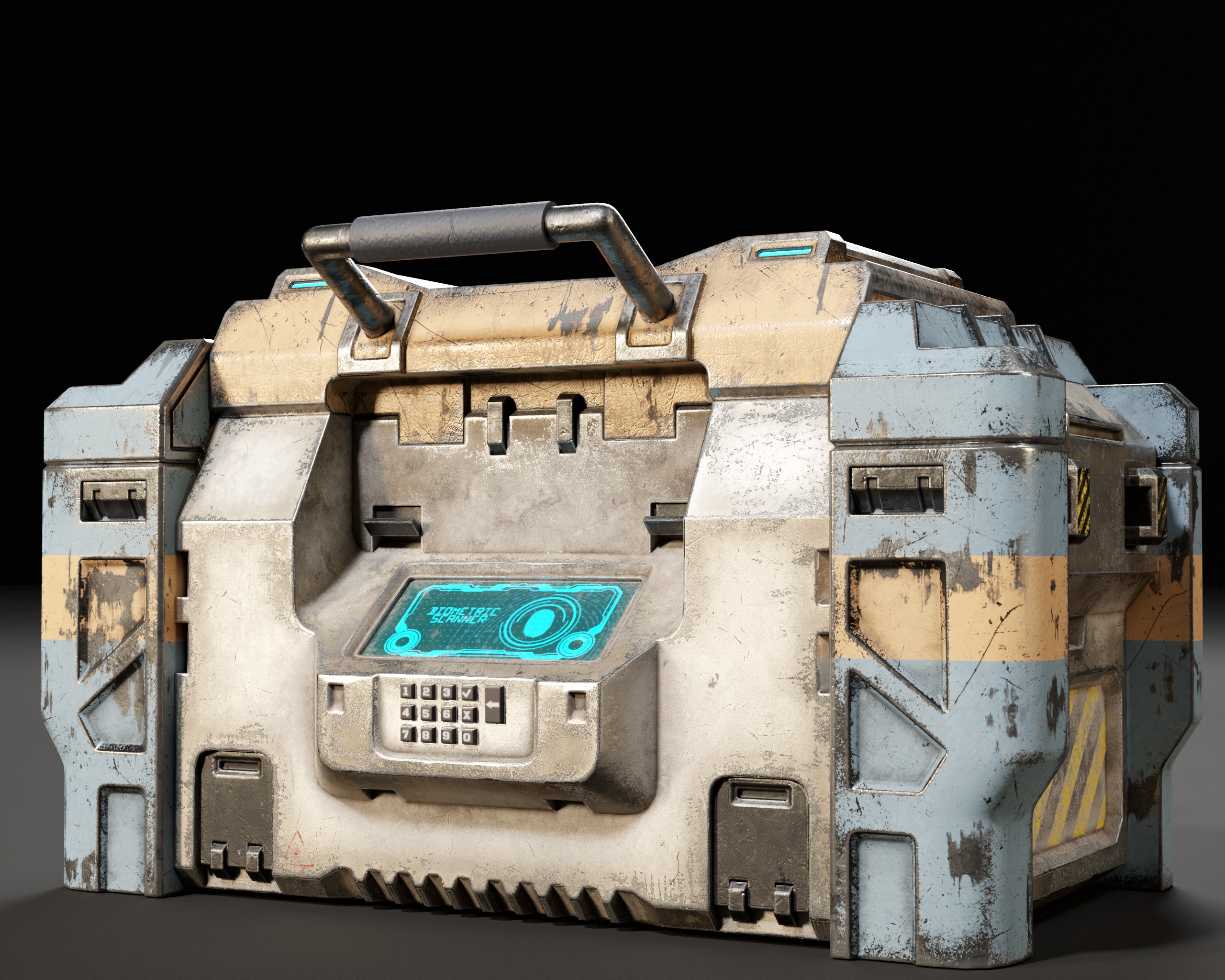 Sci-Fi Bulky Crate Low-poly 3D model_6
